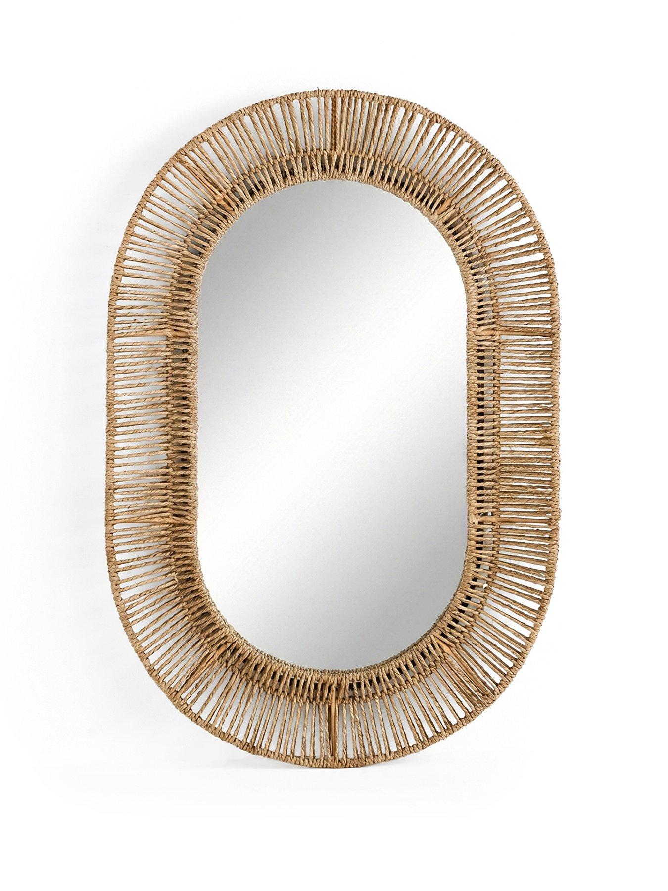Image 2 of 7 of The Very Collection Pill Shape Rattan Mirror 60x90cm