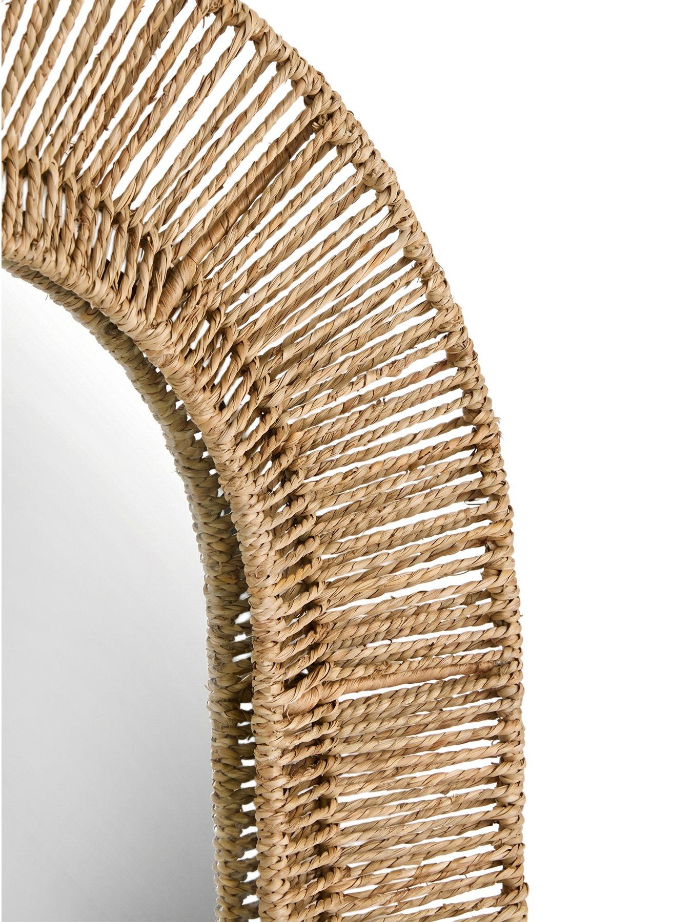 Image 4 of 7 of The Very Collection Pill Shape Rattan Mirror 60x90cm