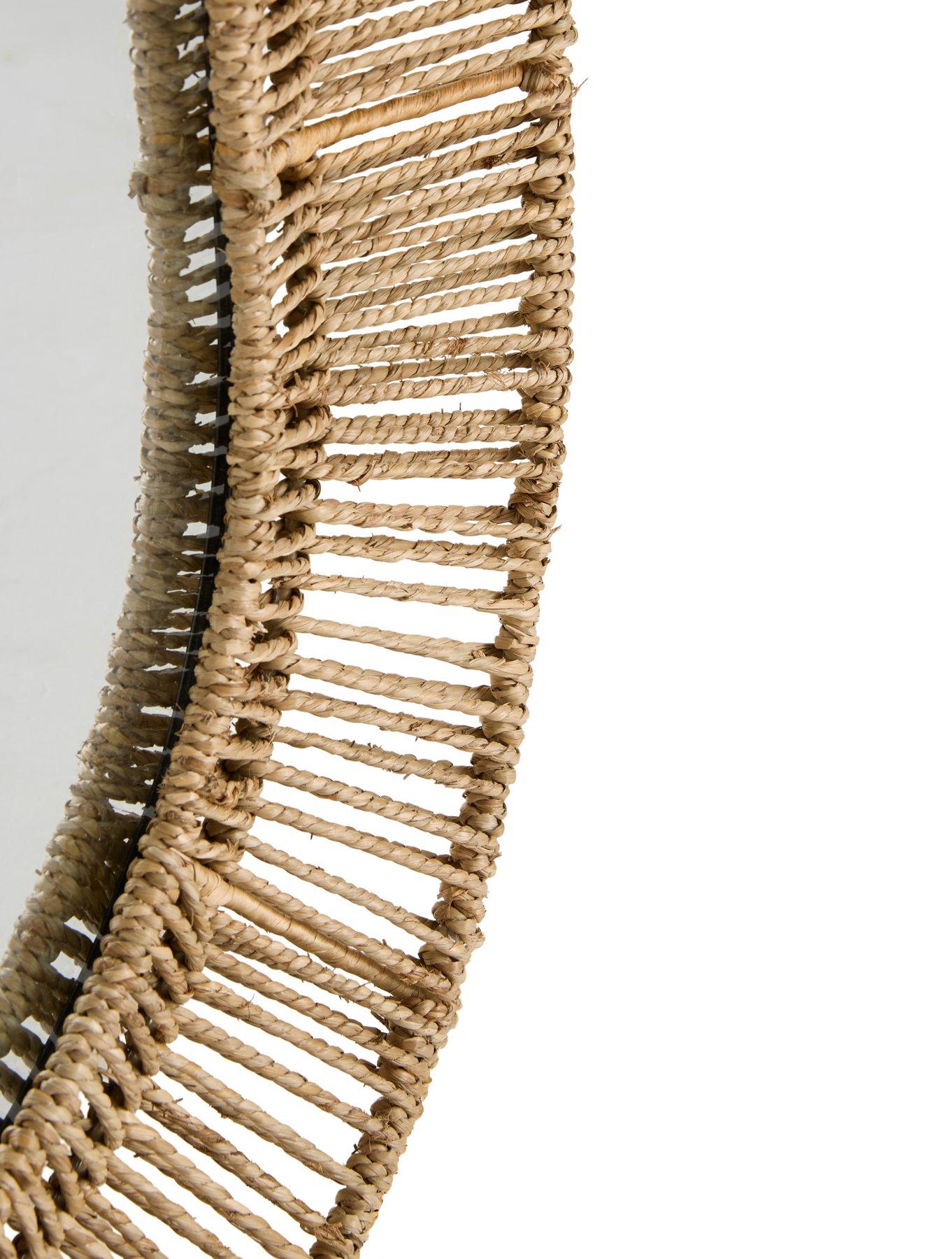 Image 6 of 7 of The Very Collection Pill Shape Rattan Mirror 60x90cm