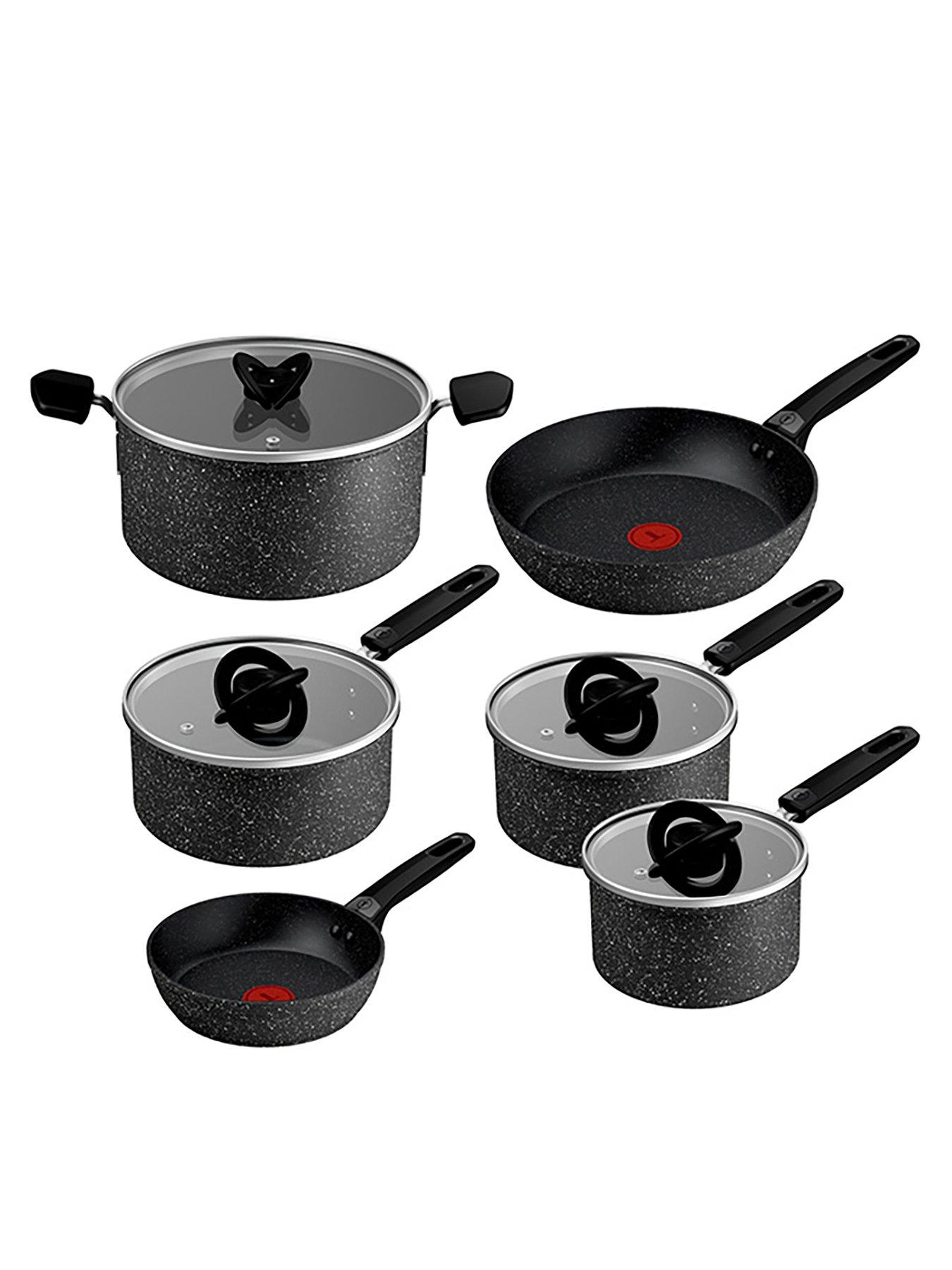 Image 1 of 7 of Tefal Tefal Expertise Plus Induction Non-stick 6pc Set: Frying Pan 20/26cm, Stewpot 24cm, Saucepan 16/18/20cm With Lids