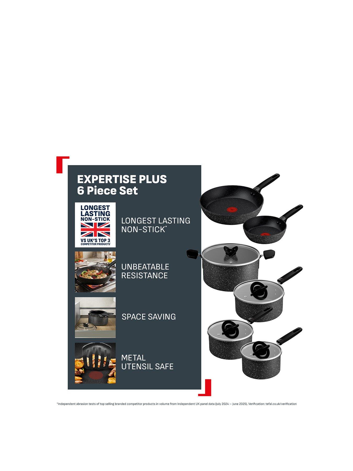 Image 2 of 7 of Tefal Tefal Expertise Plus Induction Non-stick 6pc Set: Frying Pan 20/26cm, Stewpot 24cm, Saucepan 16/18/20cm With Lids