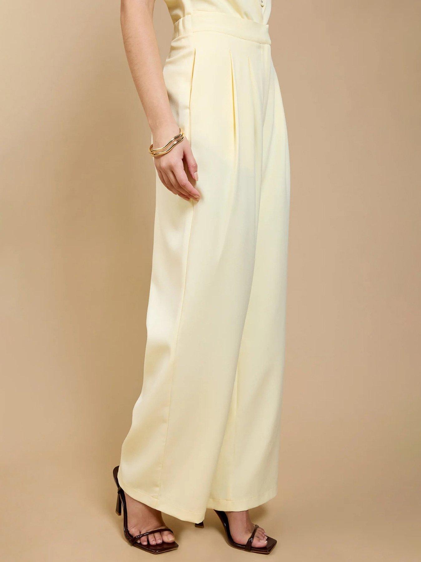 Image 3 of 4 of Little Mistress Wide Leg Trousers - Yellow