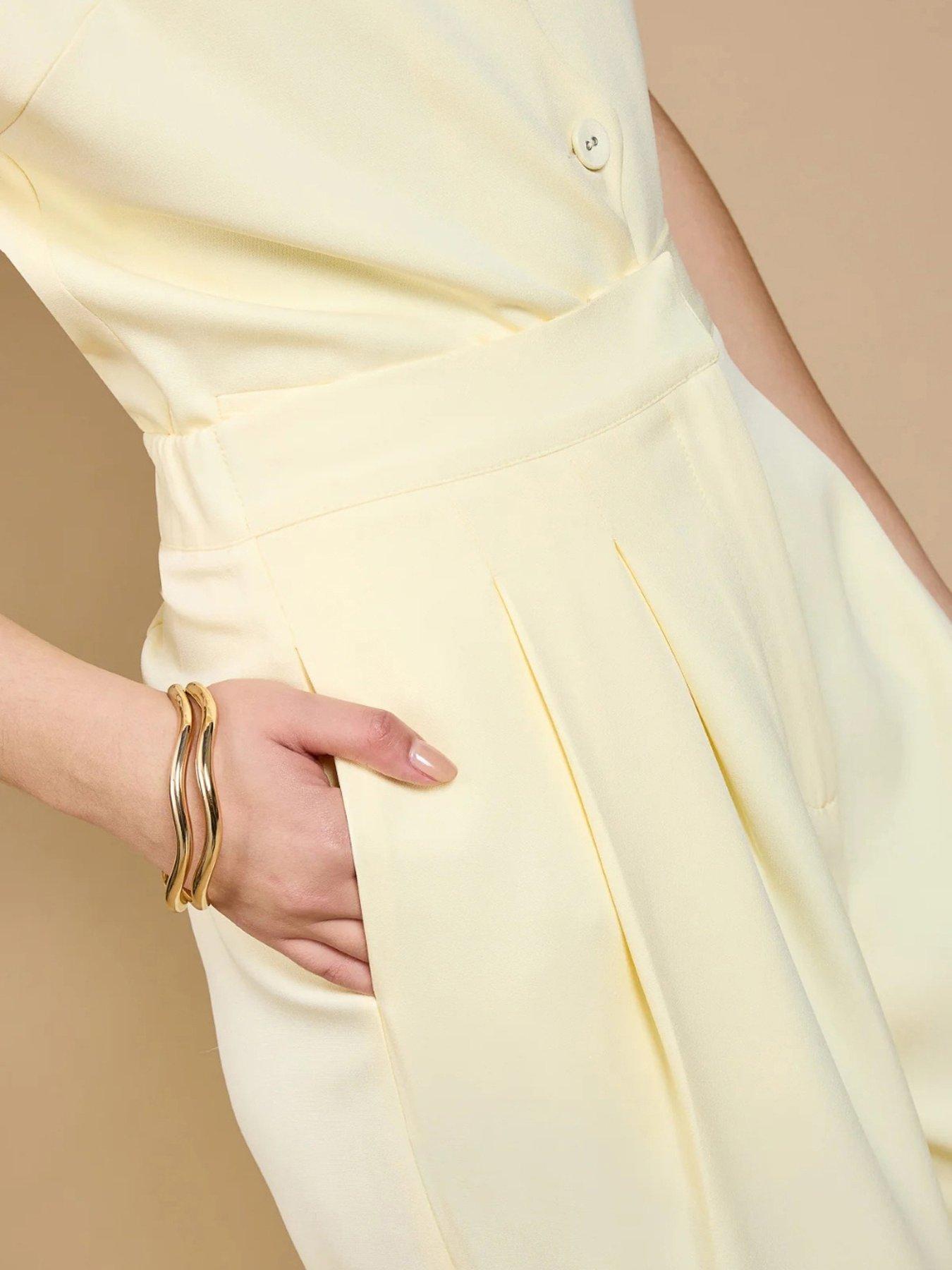 Image 4 of 4 of Little Mistress Wide Leg Trousers - Yellow