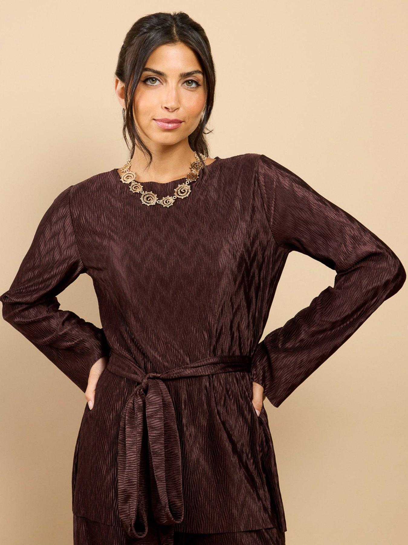 little-mistress-plisse-longline-top-brownback