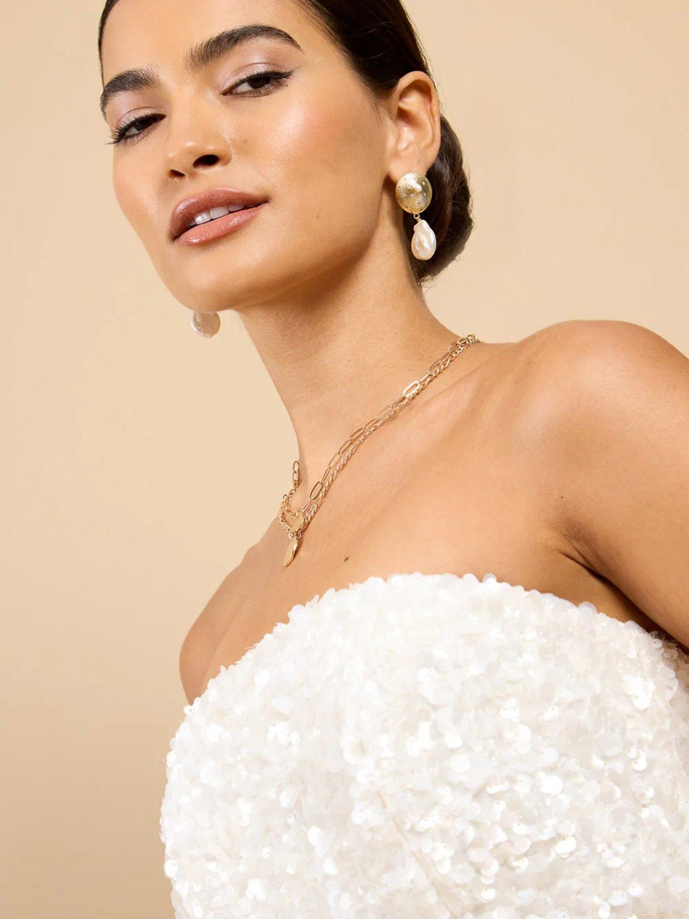 Image 5 of 5 of Little Mistress White Sequin Mini Dress