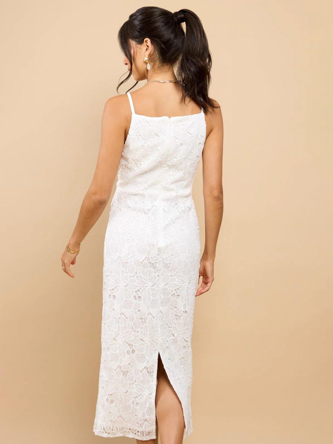 Image 2 of 4 of Little Mistress Crochet Midaxi Dress - White