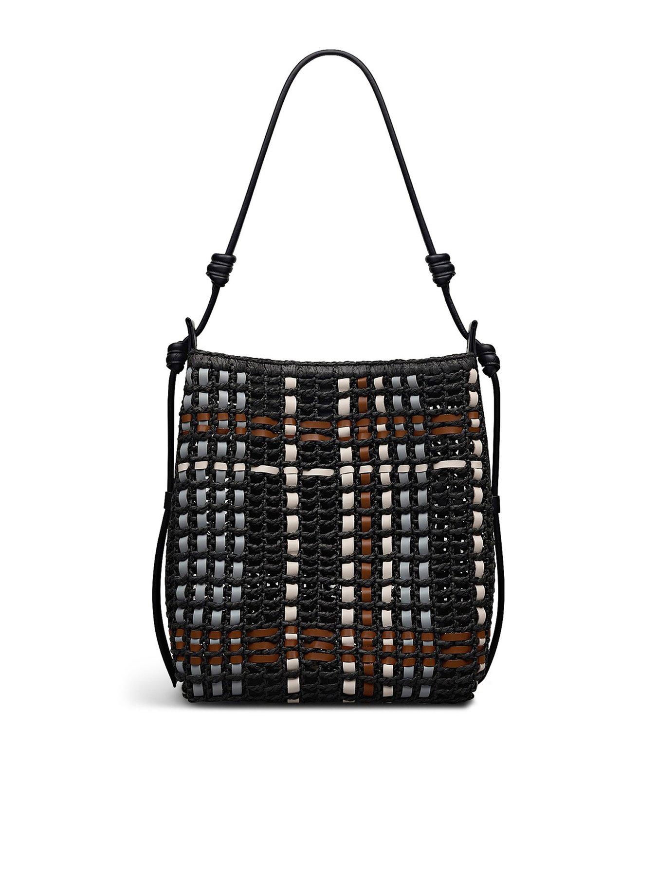 Image 1 of 5 of Radley The Camden - Raffia Check Medium Open Top Shoulder