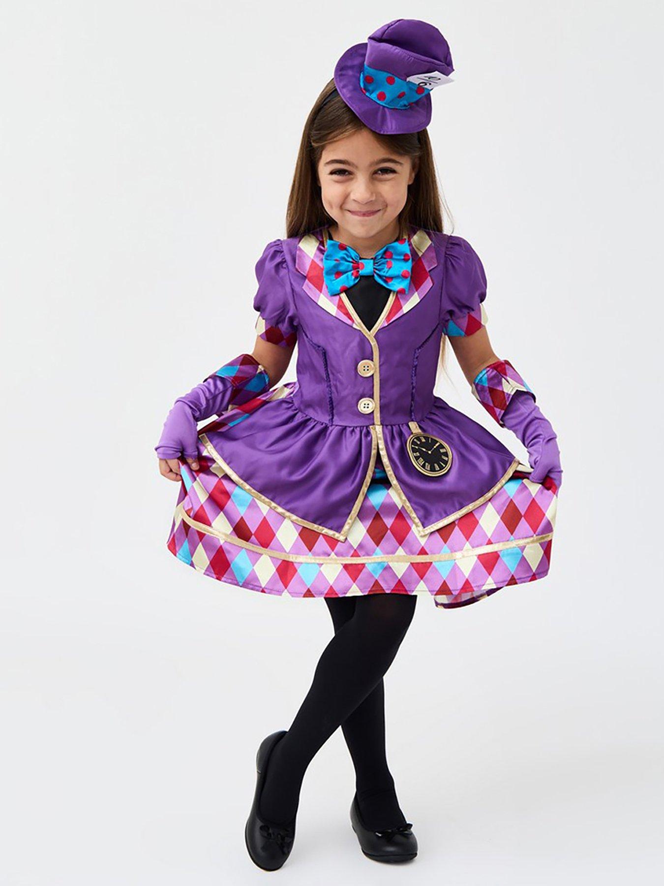 Image 1 of 6 of Alice in Wonderland Girls Miss Hatter Costume