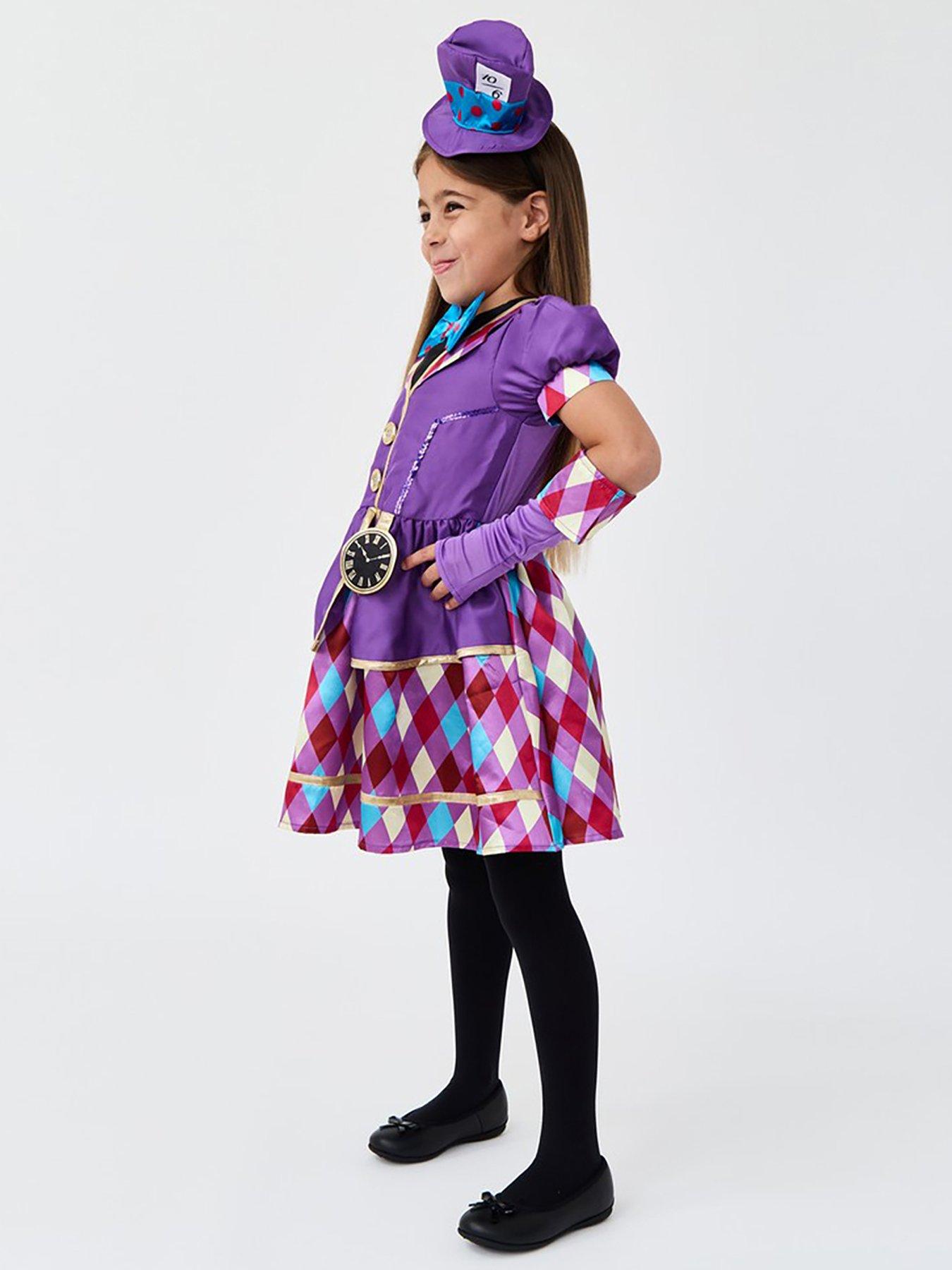 Image 3 of 6 of Alice in Wonderland Girls Miss Hatter Costume
