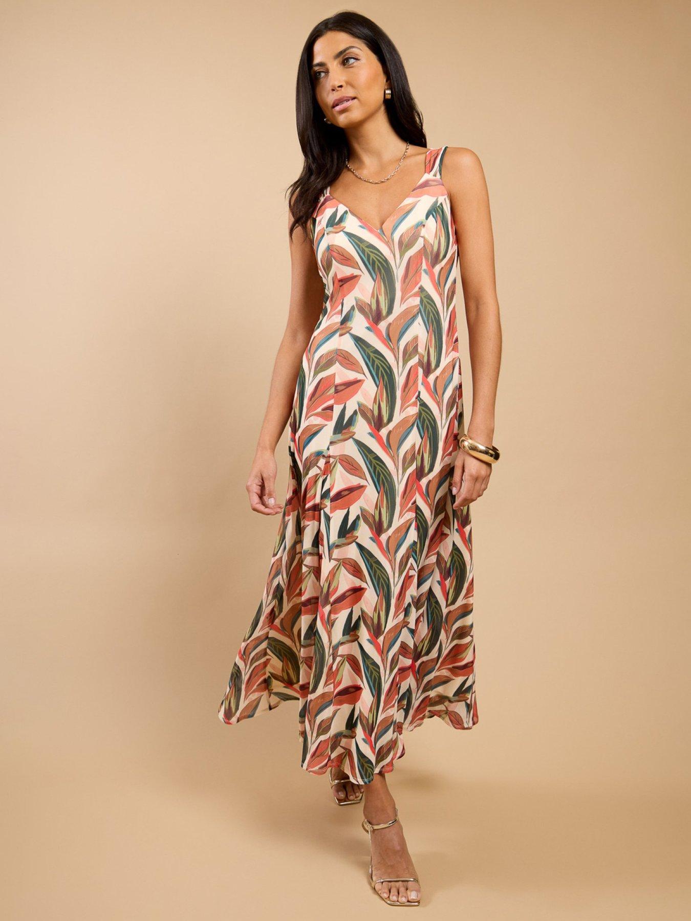 Image 5 of 6 of Little Mistress Leaf Print Maxi Dress
