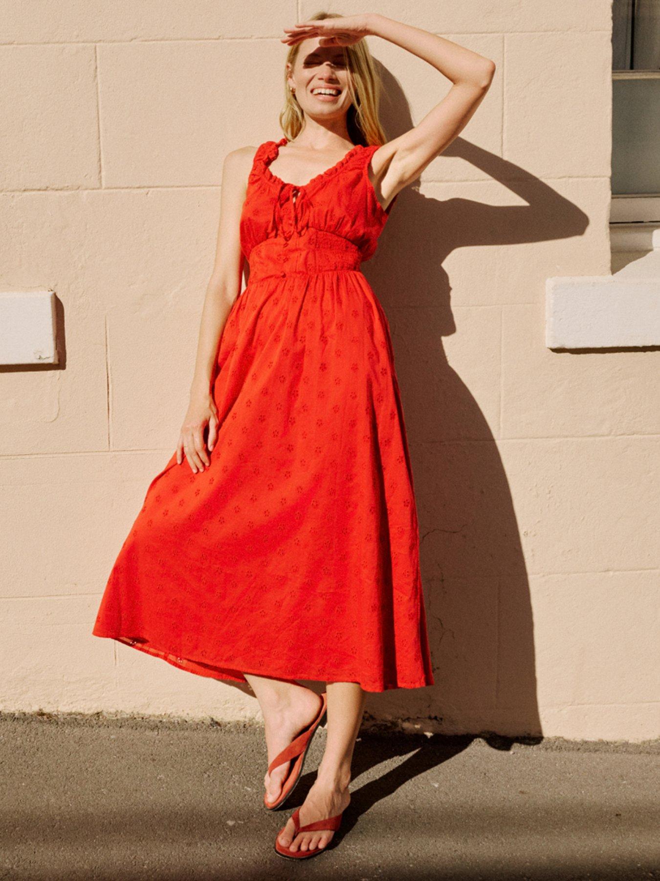 Image 1 of 6 of Nobodys Child Rylee Midi Dress - Red