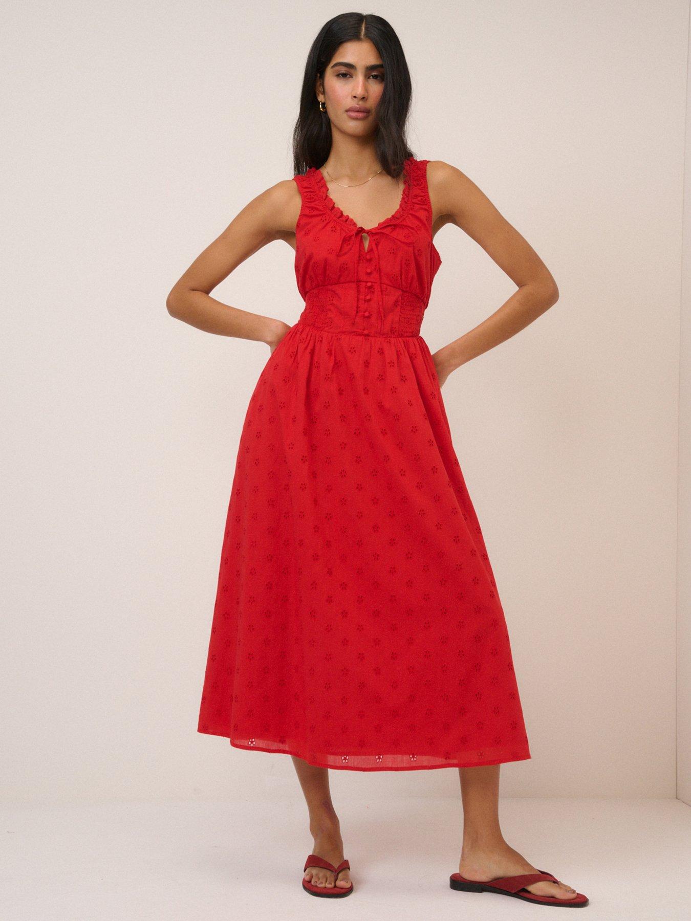 Image 3 of 6 of Nobodys Child Rylee Midi Dress - Red