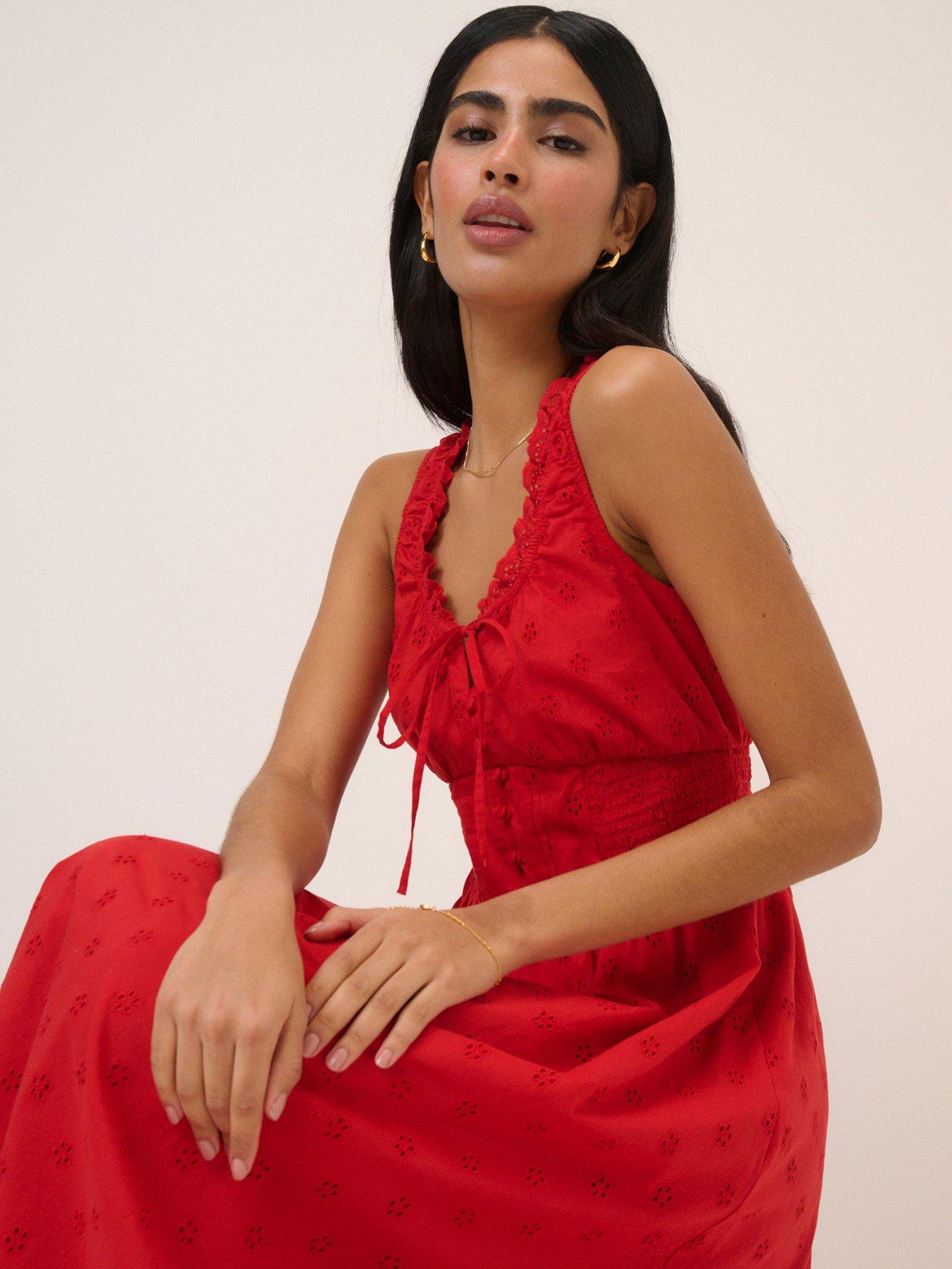 Image 6 of 6 of Nobodys Child Rylee Midi Dress - Red
