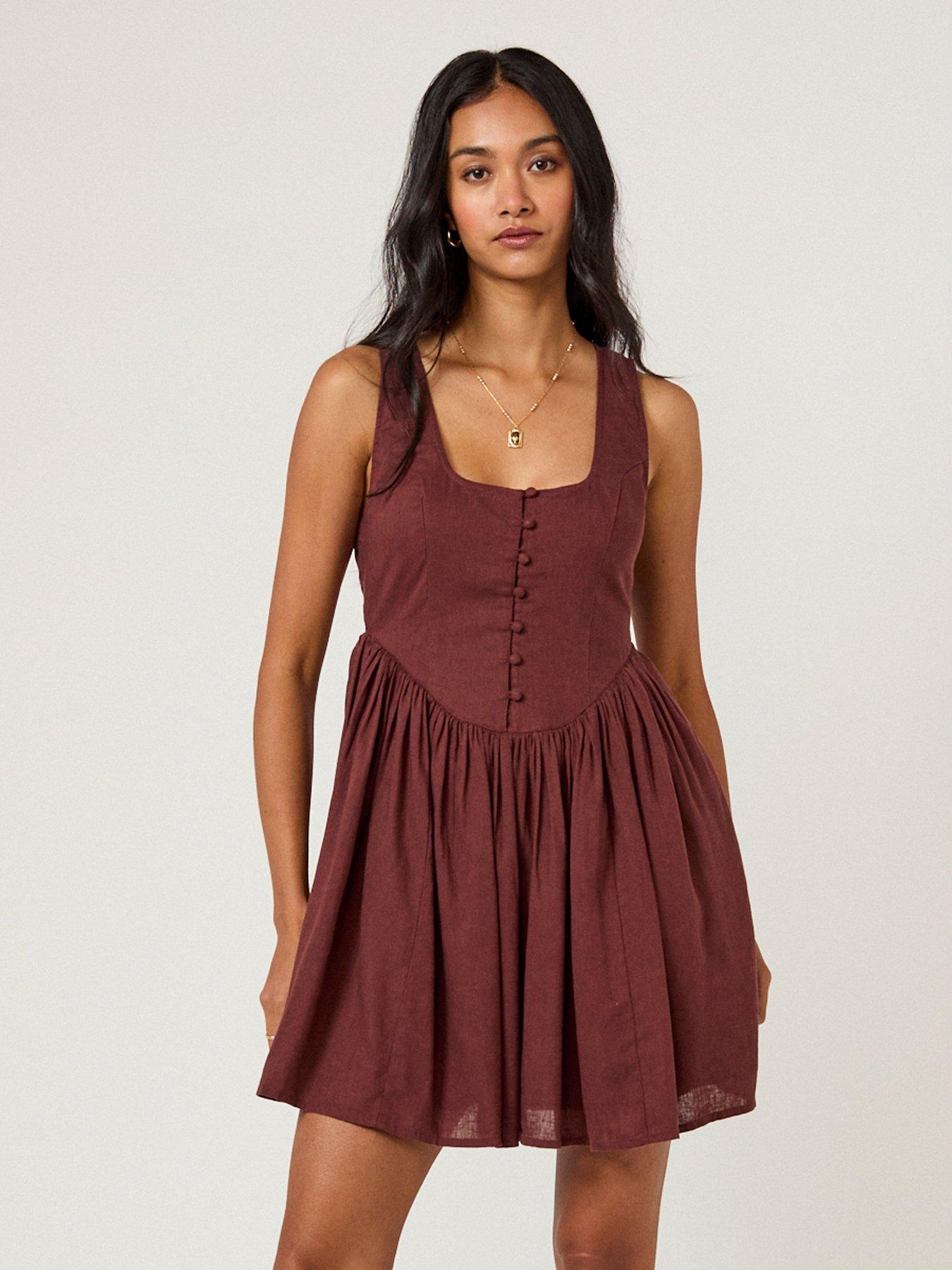 Image 3 of 5 of Nobodys Child Cora Mini Dress - Brown
