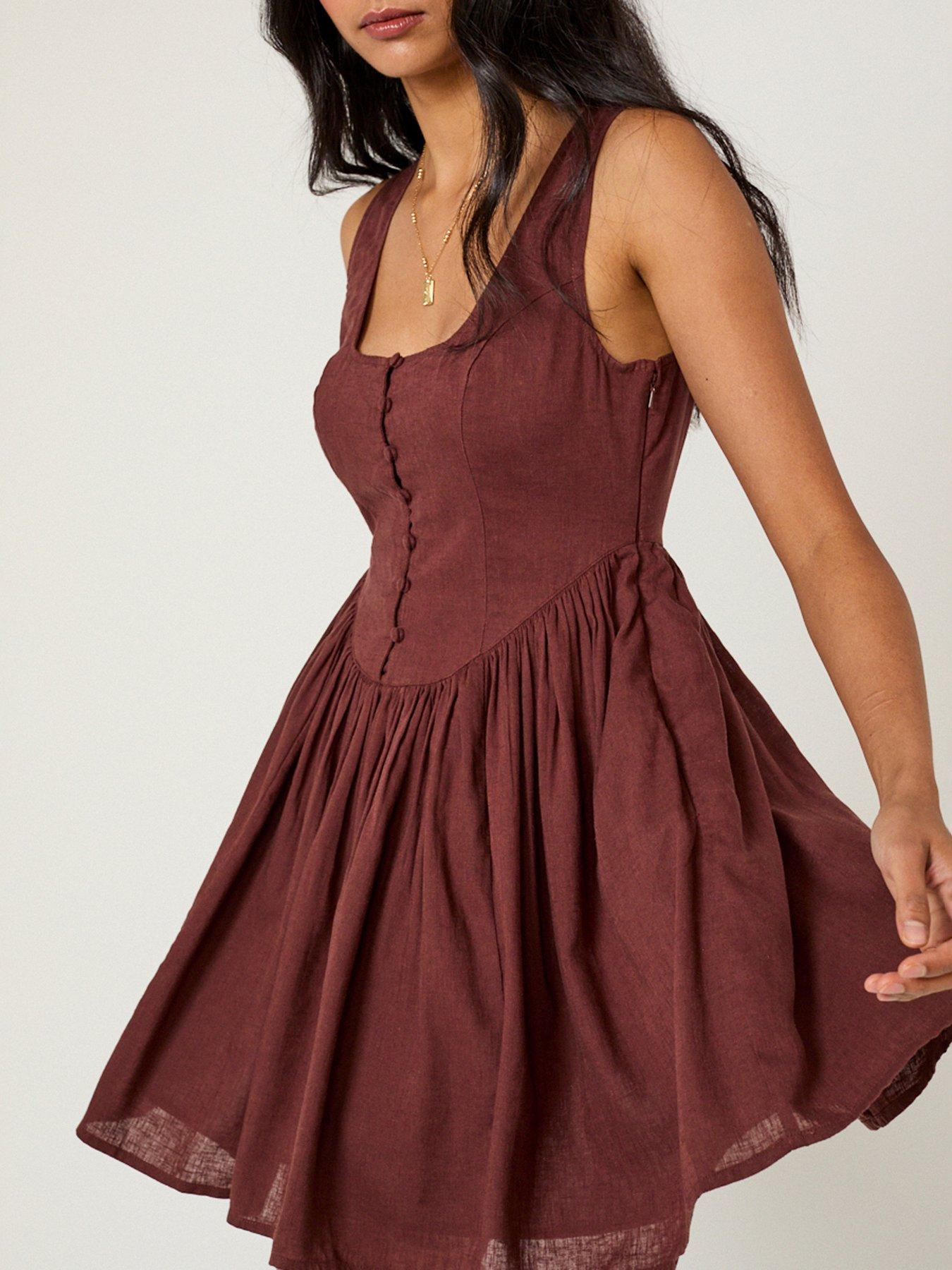 Image 4 of 5 of Nobodys Child Cora Mini Dress - Brown