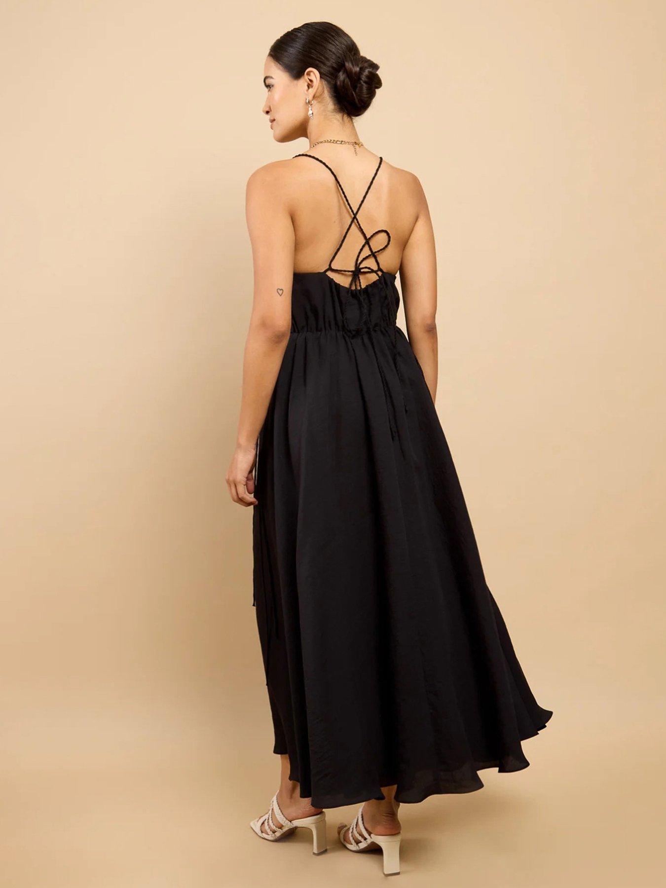 Image 2 of 5 of Little Mistress Tassel Midaxi Dress - Black