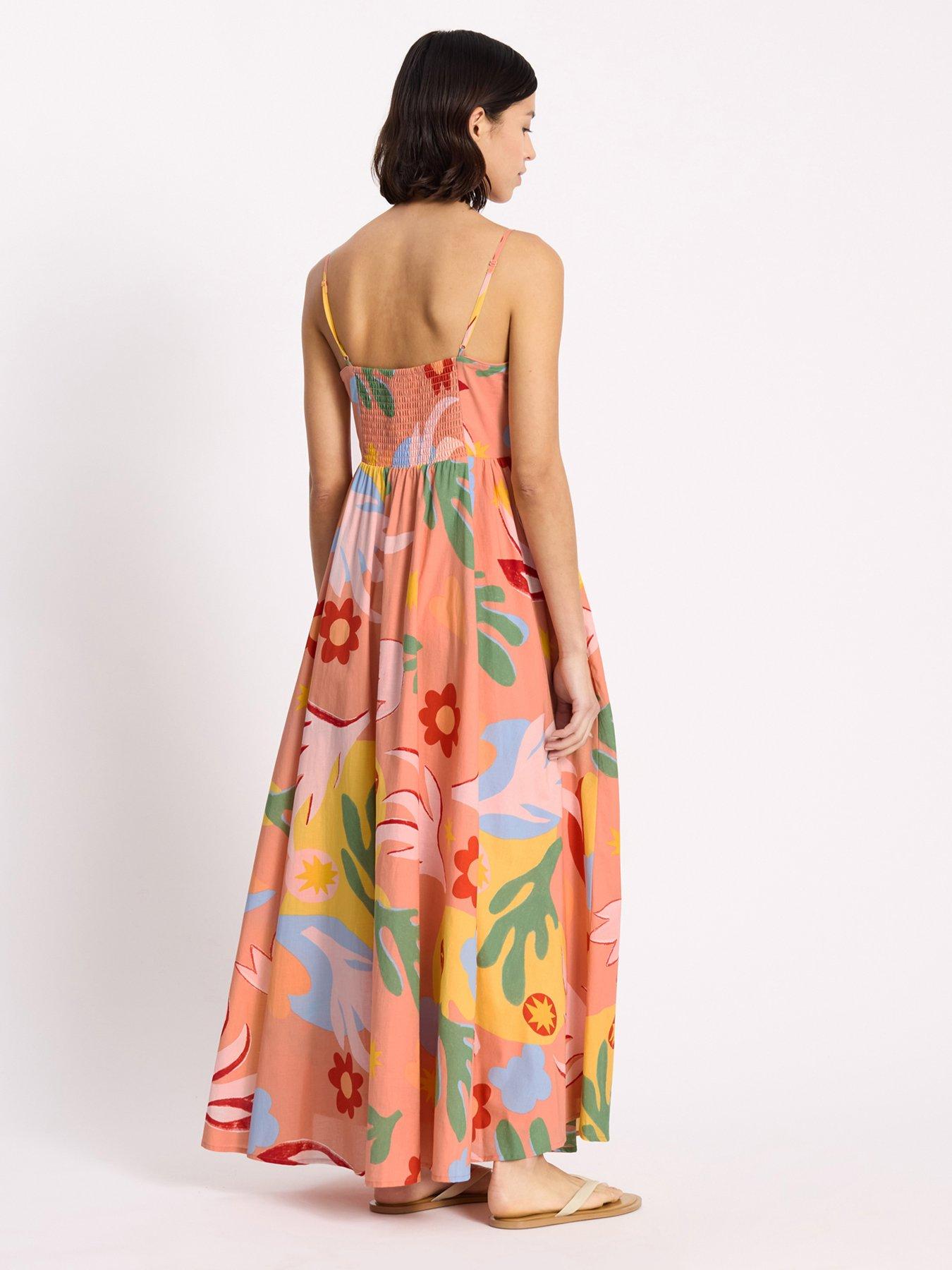 Image 2 of 6 of Albaray Tropique Print Sun Dress - Pink
