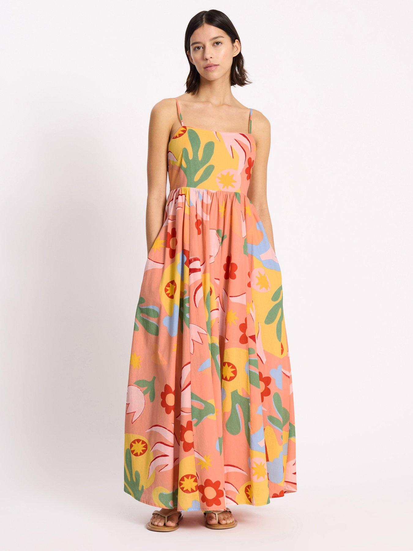 Image 3 of 6 of Albaray Tropique Print Sun Dress - Pink