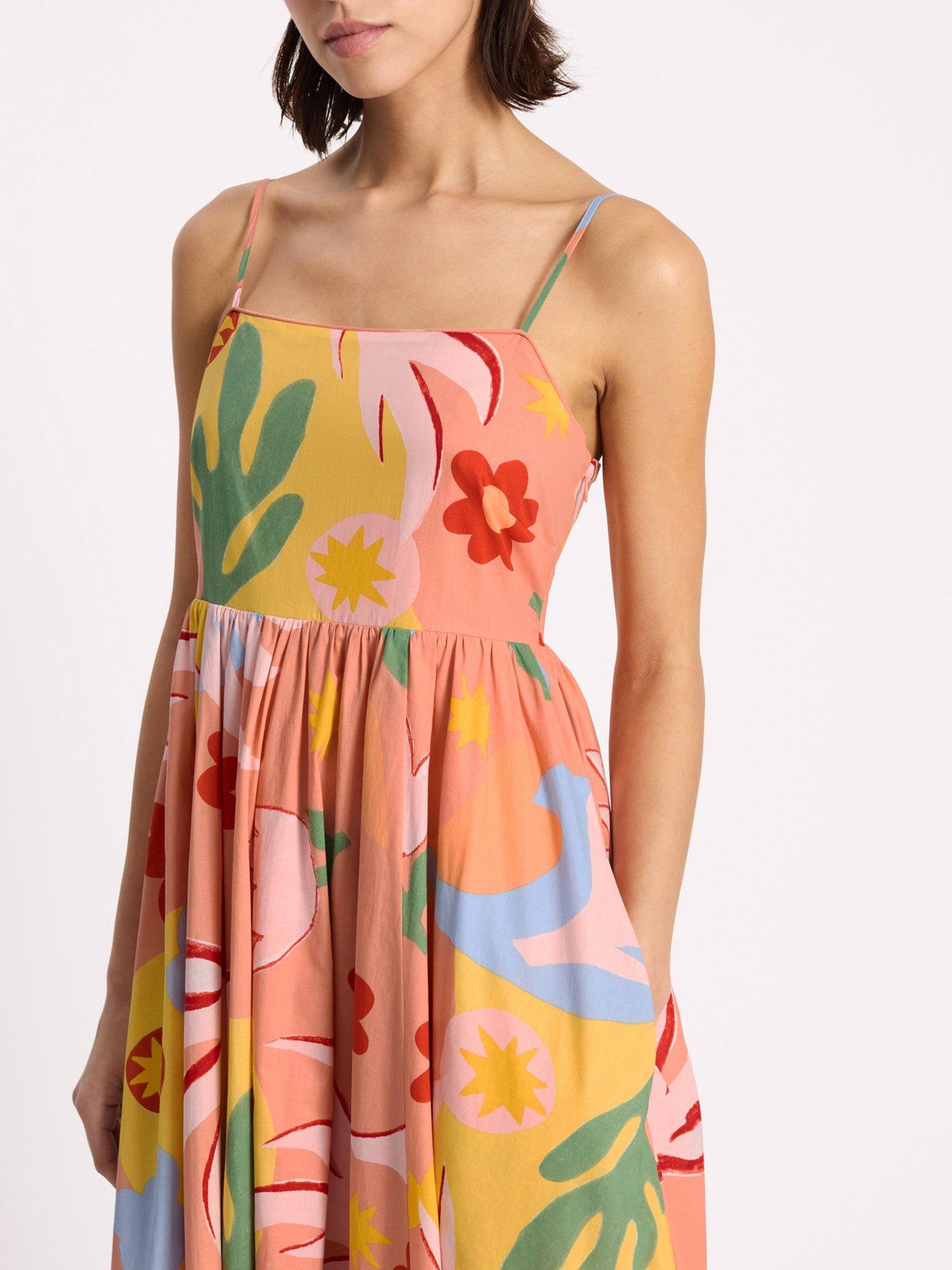 Image 4 of 6 of Albaray Tropique Print Sun Dress - Pink