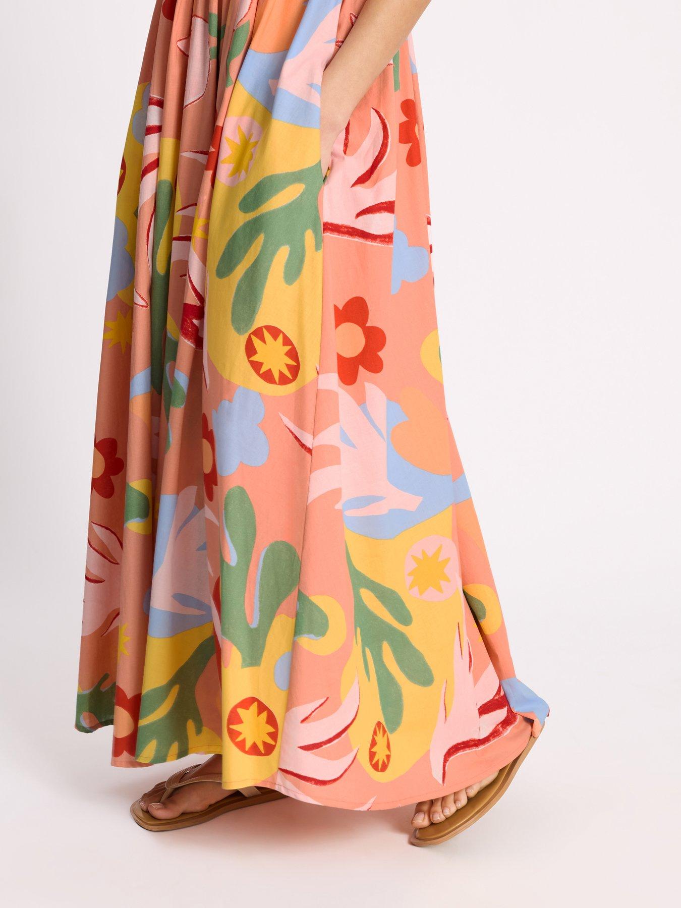 Image 5 of 6 of Albaray Tropique Print Sun Dress - Pink