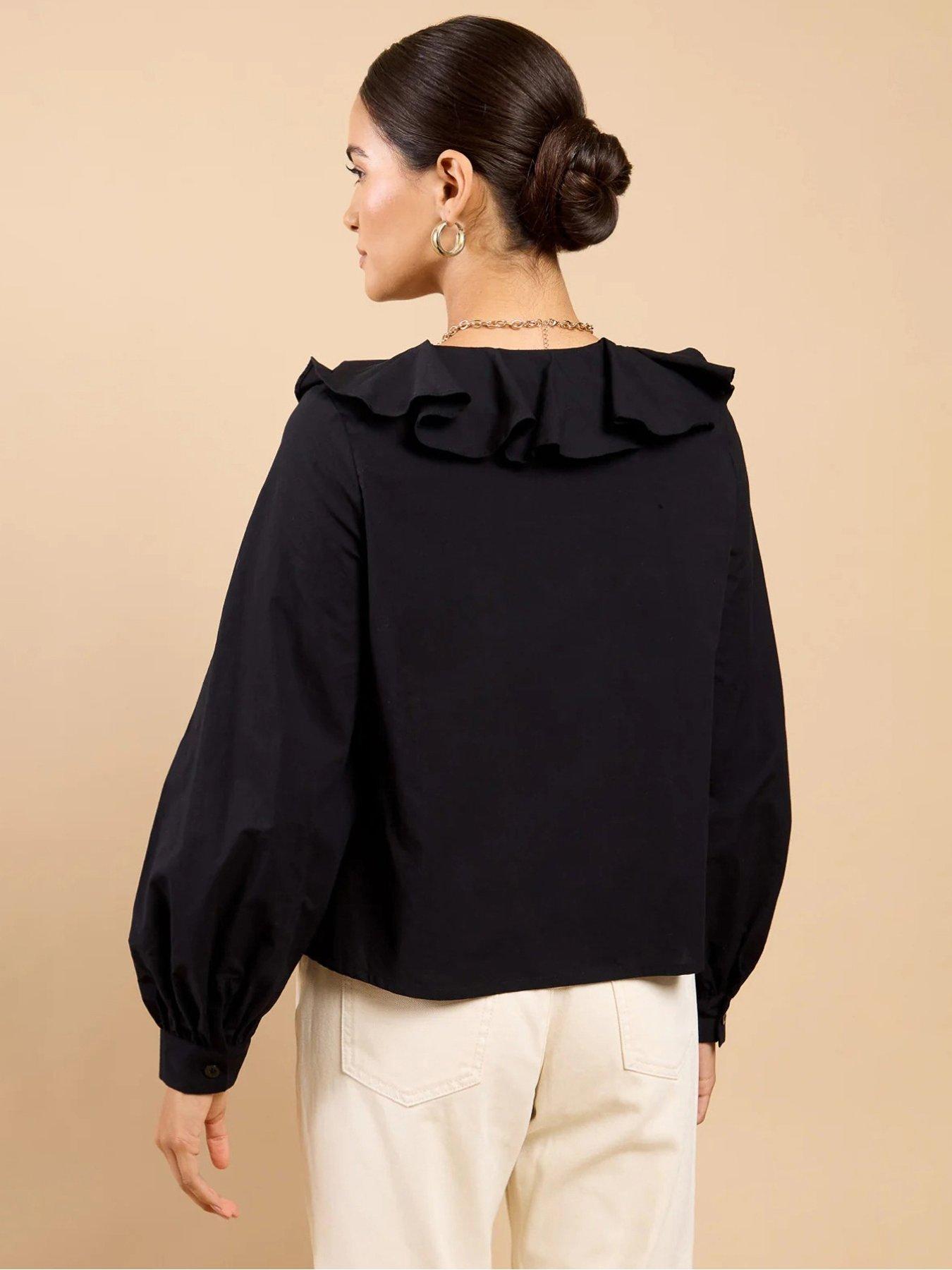 little-mistress-embroidered-frill-top-blackstillFront