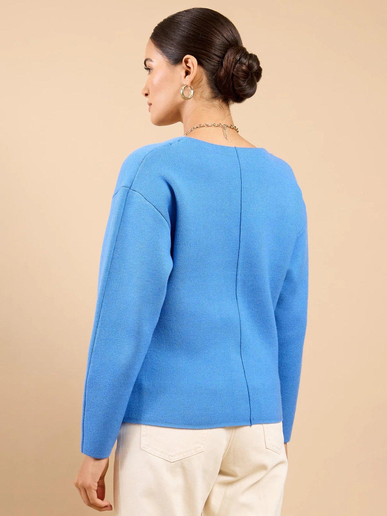 little-mistress-button-detail-knit-cardigan-bluestillFront