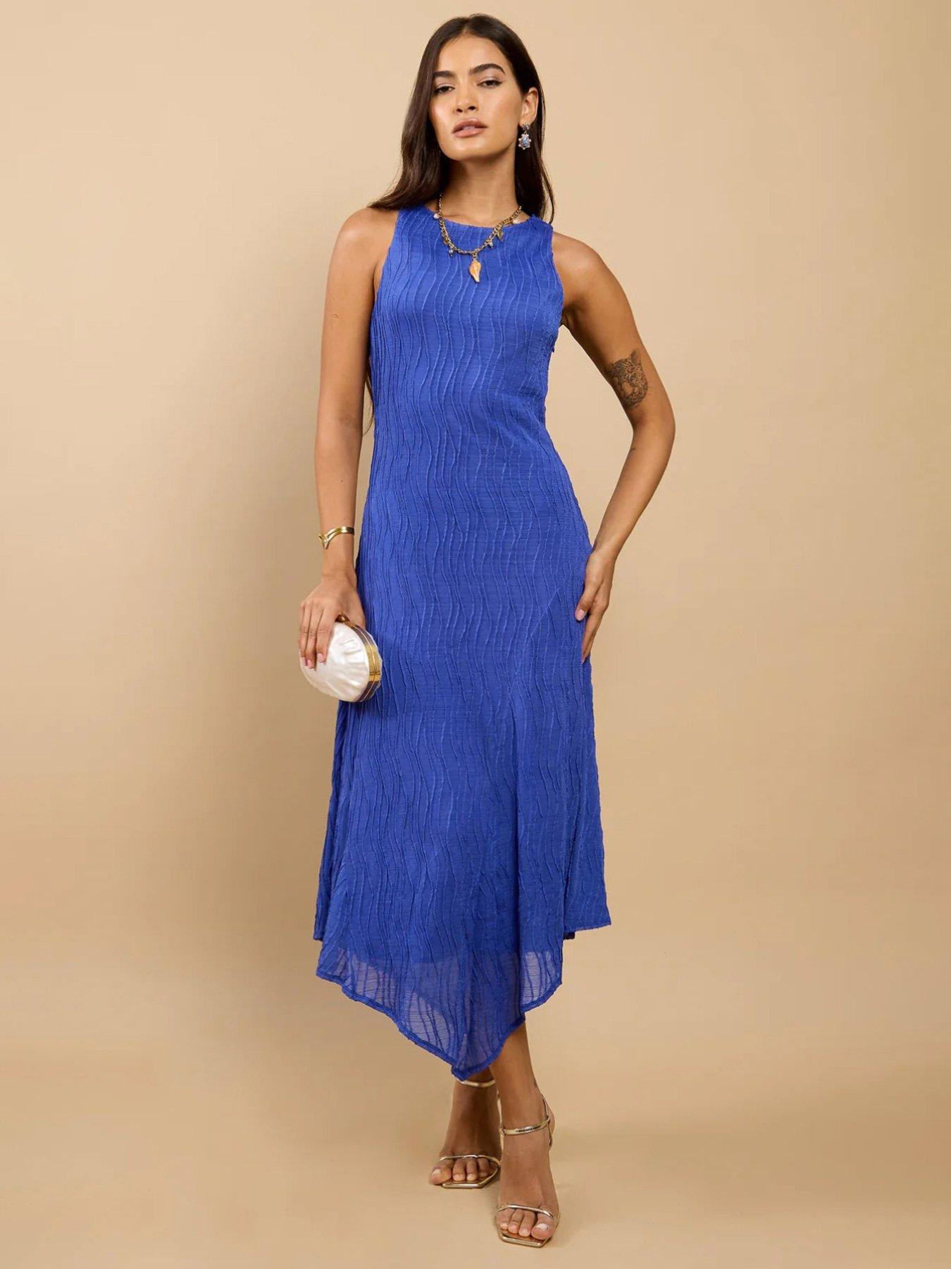 little-mistress-textured-midaxi-dress-bluefront