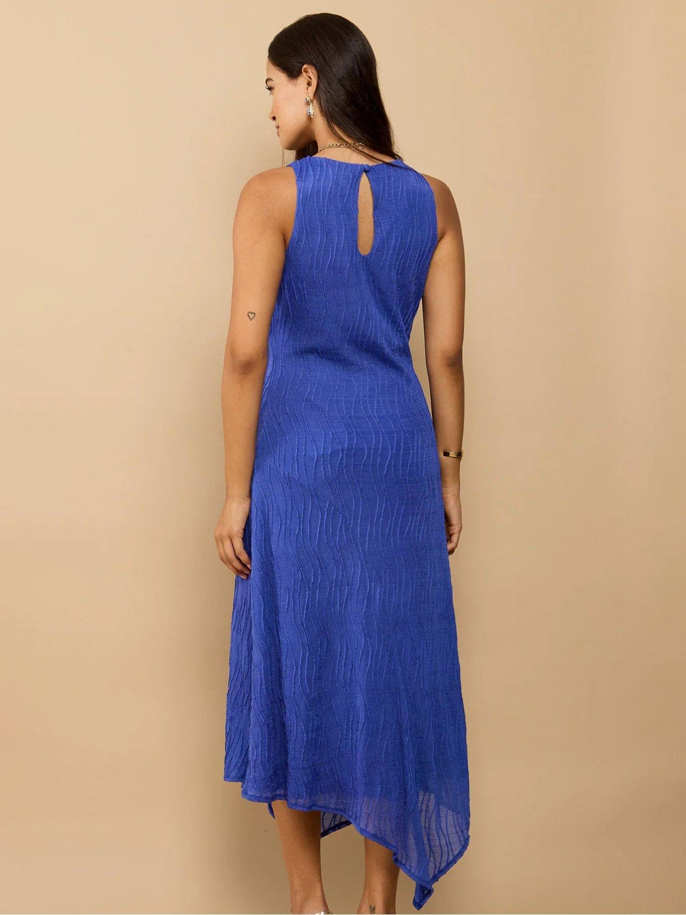 little-mistress-textured-midaxi-dress-bluestillFront
