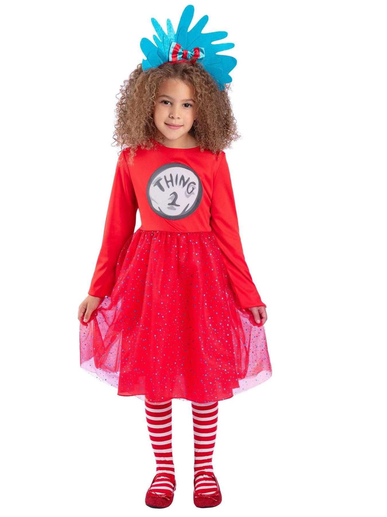 Dr Seuss Cat In The Hat, Thing 1 & 2 Girls Costume