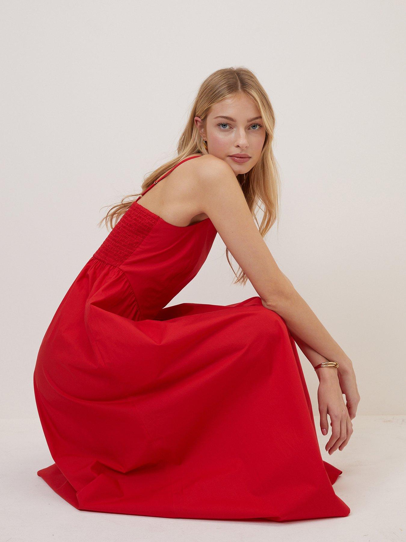Image 5 of 5 of Nobodys Child Briella Midi Dress - Red