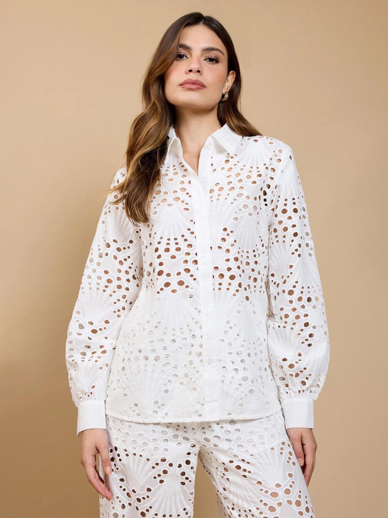 Little Mistress Broderie Shirt - White