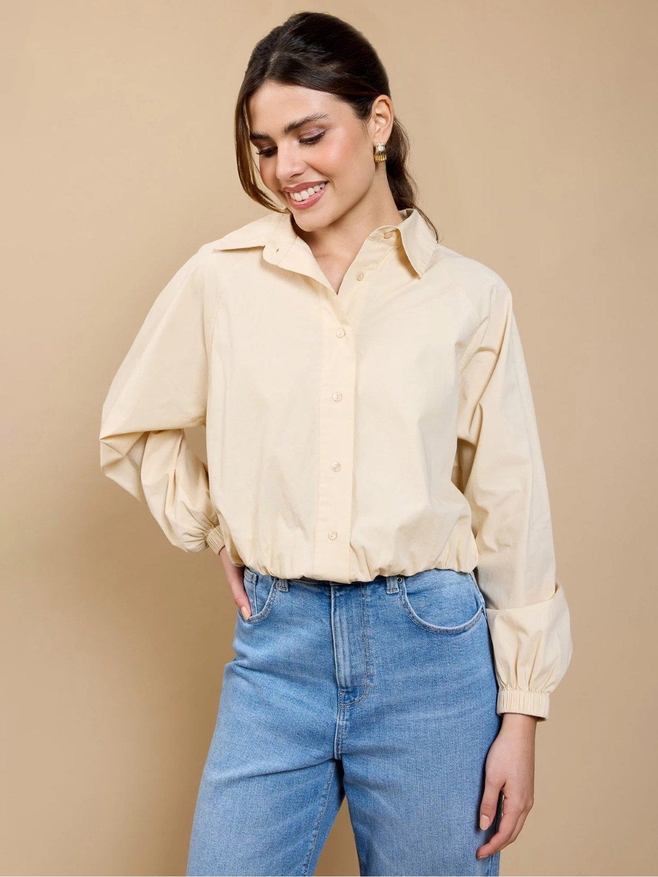 Little Mistress Croped Shirt - Beige