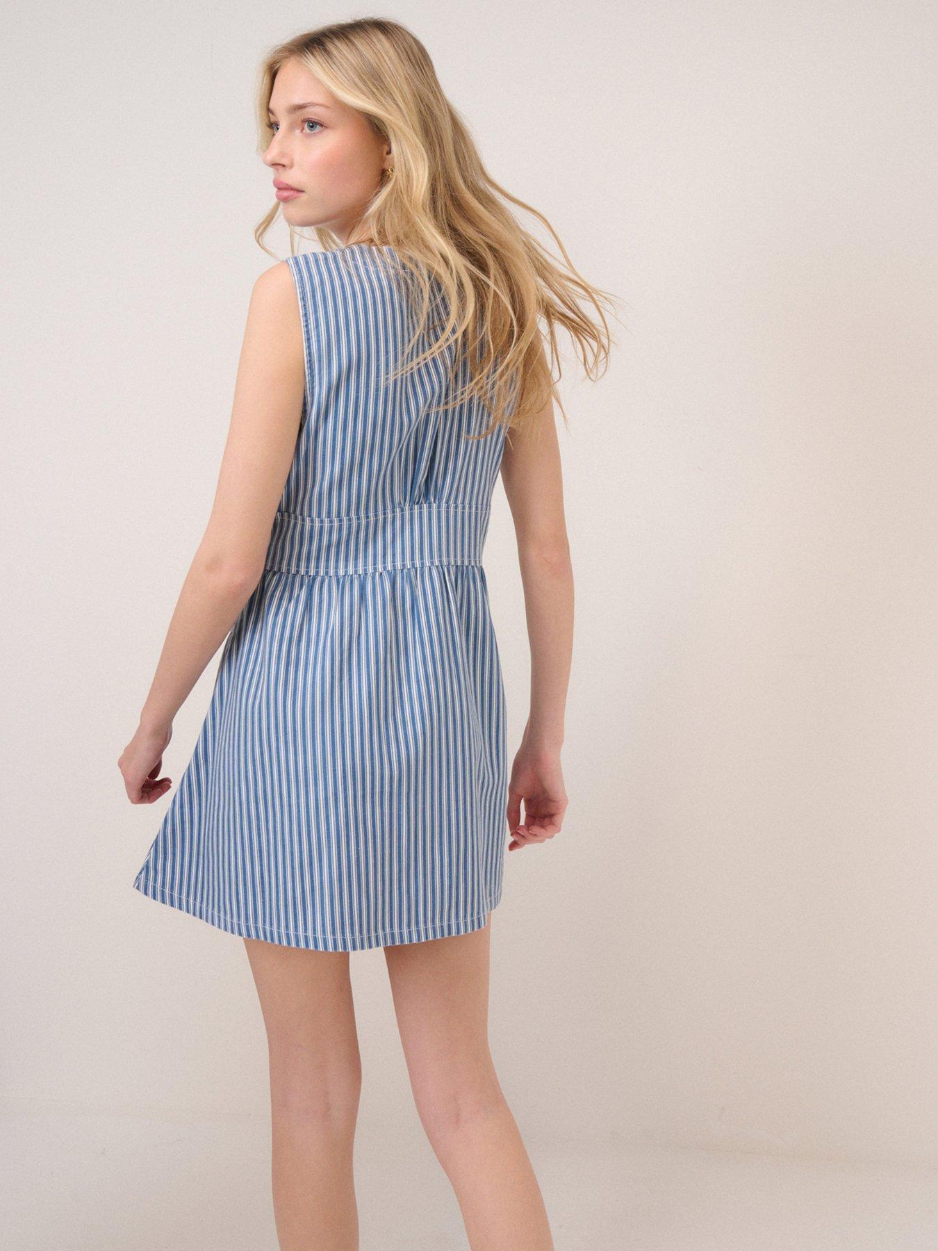 Image 2 of 5 of Nobodys Child Denim Starlight Mini Dress - Blue