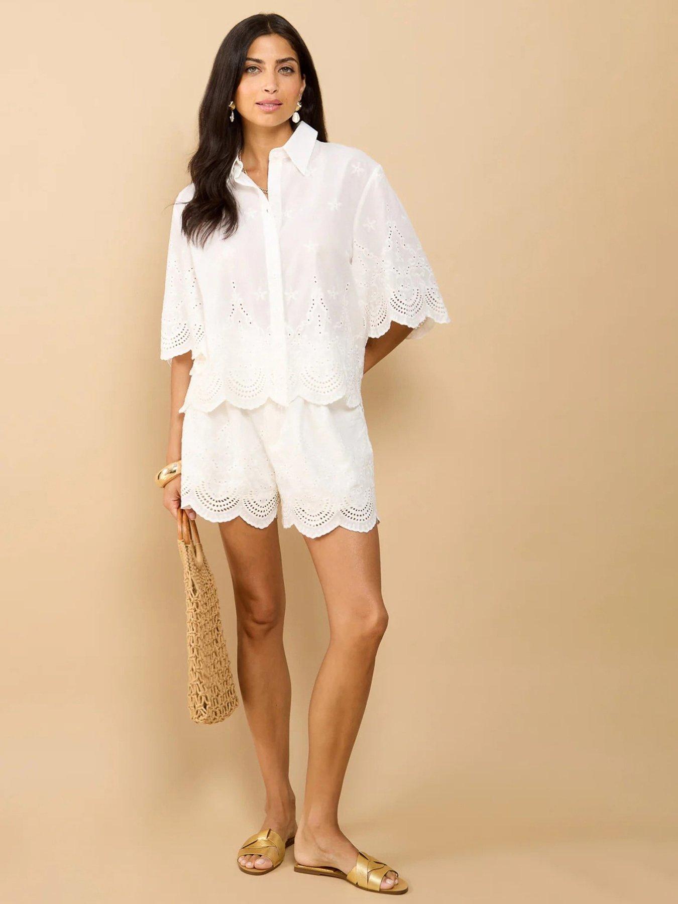 Image 3 of 4 of Little Mistress Embroidered Shirt - White