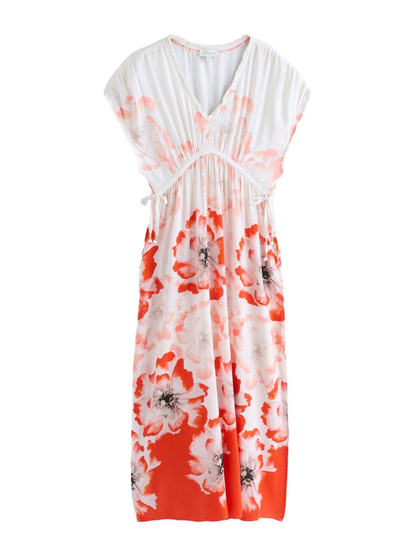 Image 6 of 7 of Ted Baker B By Ted Baker Floral Cover Up Dress -white