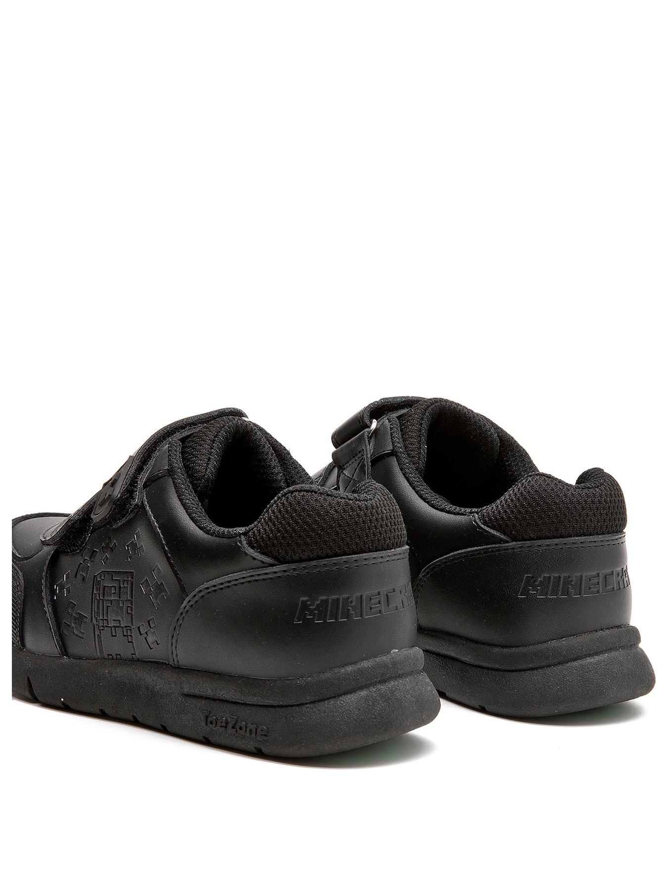 Image 2 of 6 of ToeZone Minecraft Double Strap School Shoe - Black