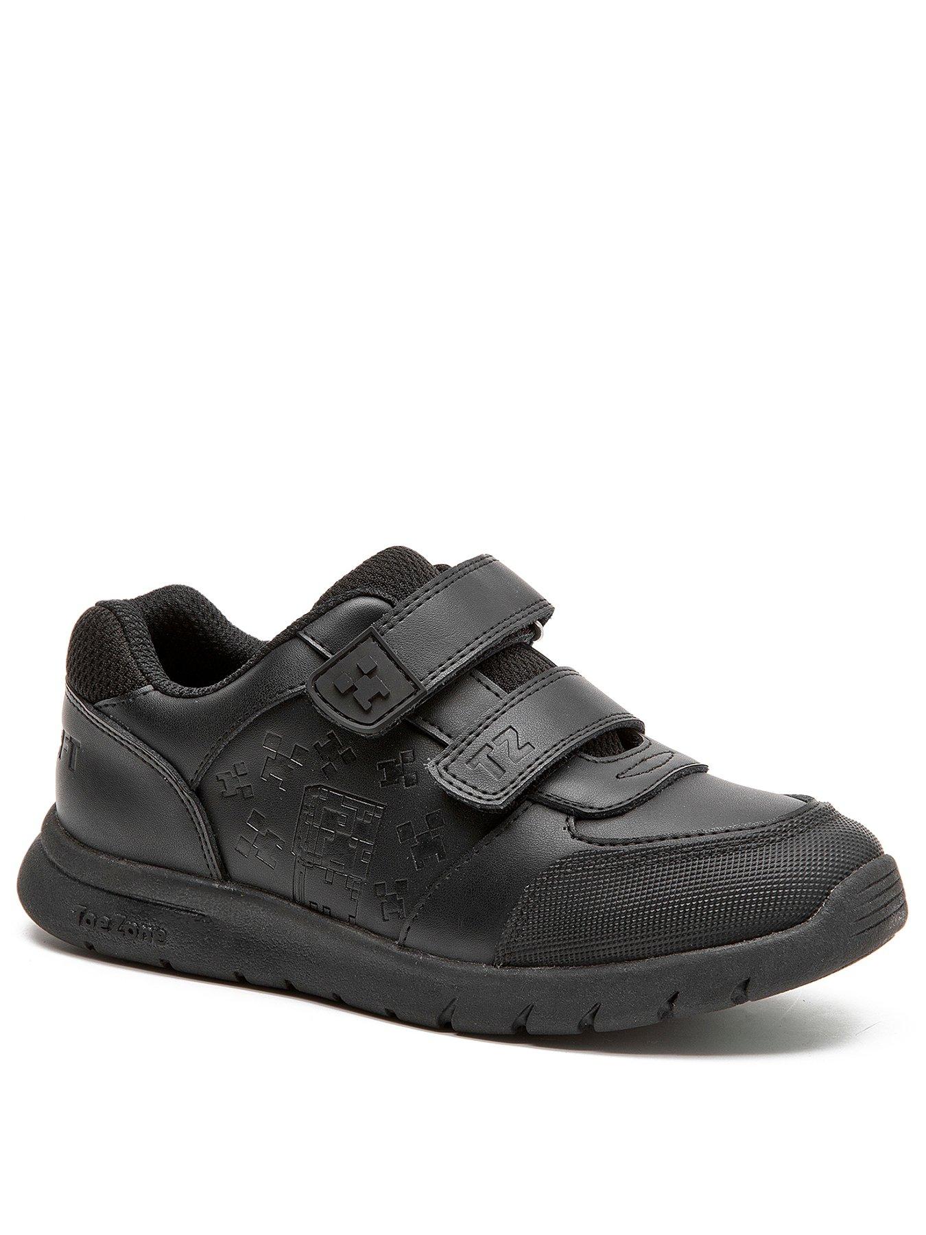 Image 3 of 6 of ToeZone Minecraft Double Strap School Shoe - Black
