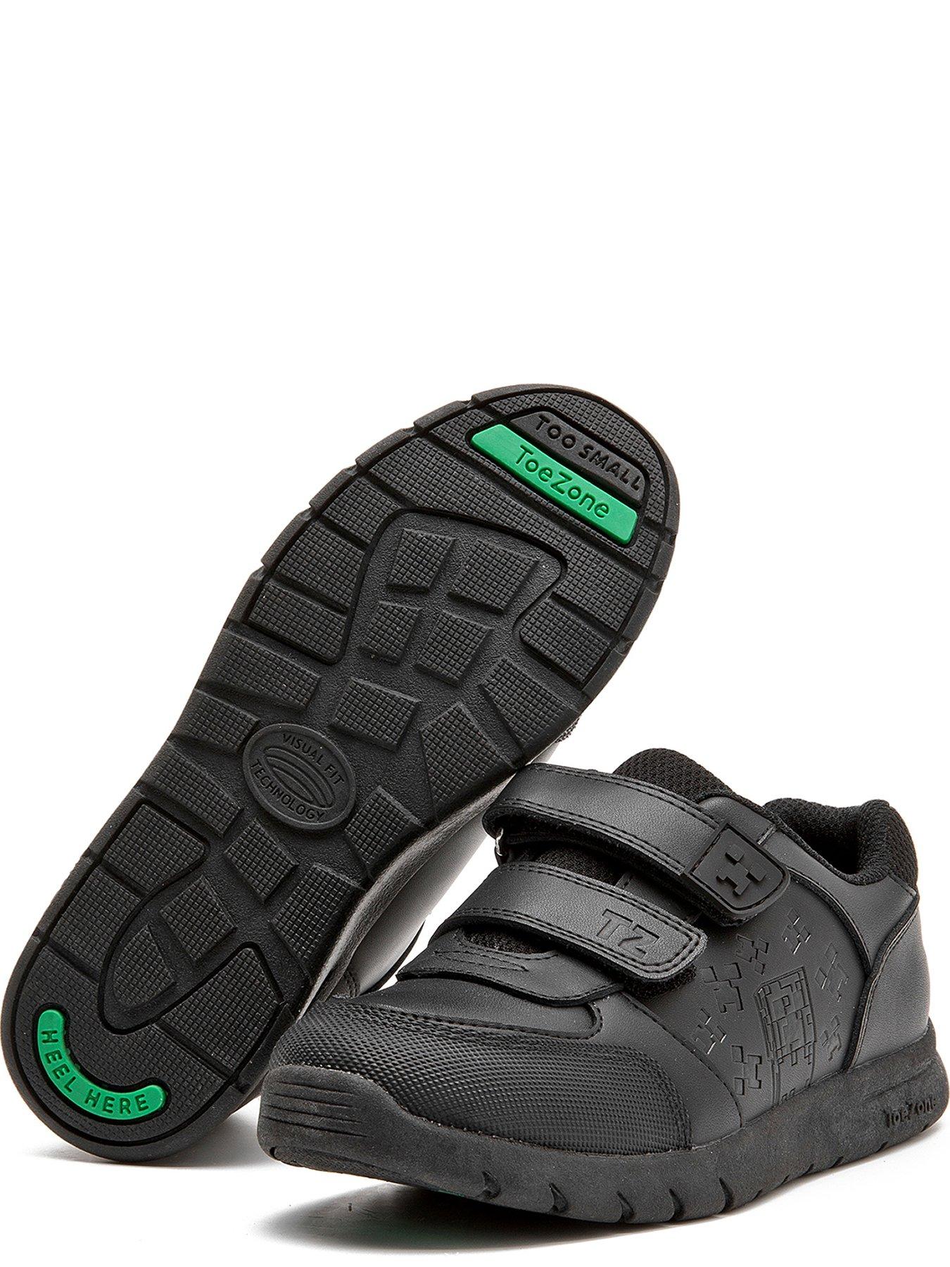 Image 4 of 6 of ToeZone Minecraft Double Strap School Shoe - Black