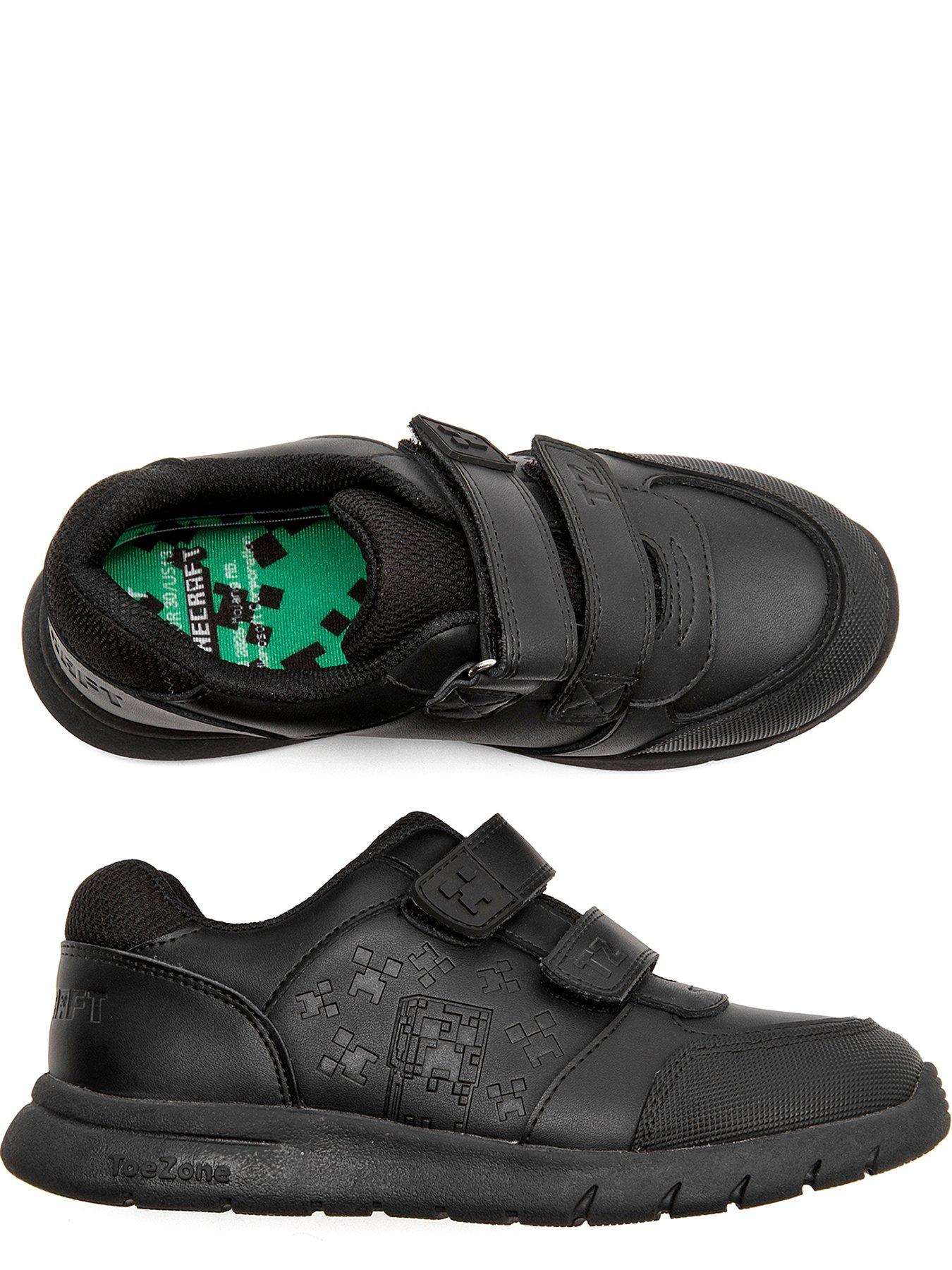 Image 5 of 6 of ToeZone Minecraft Double Strap School Shoe - Black