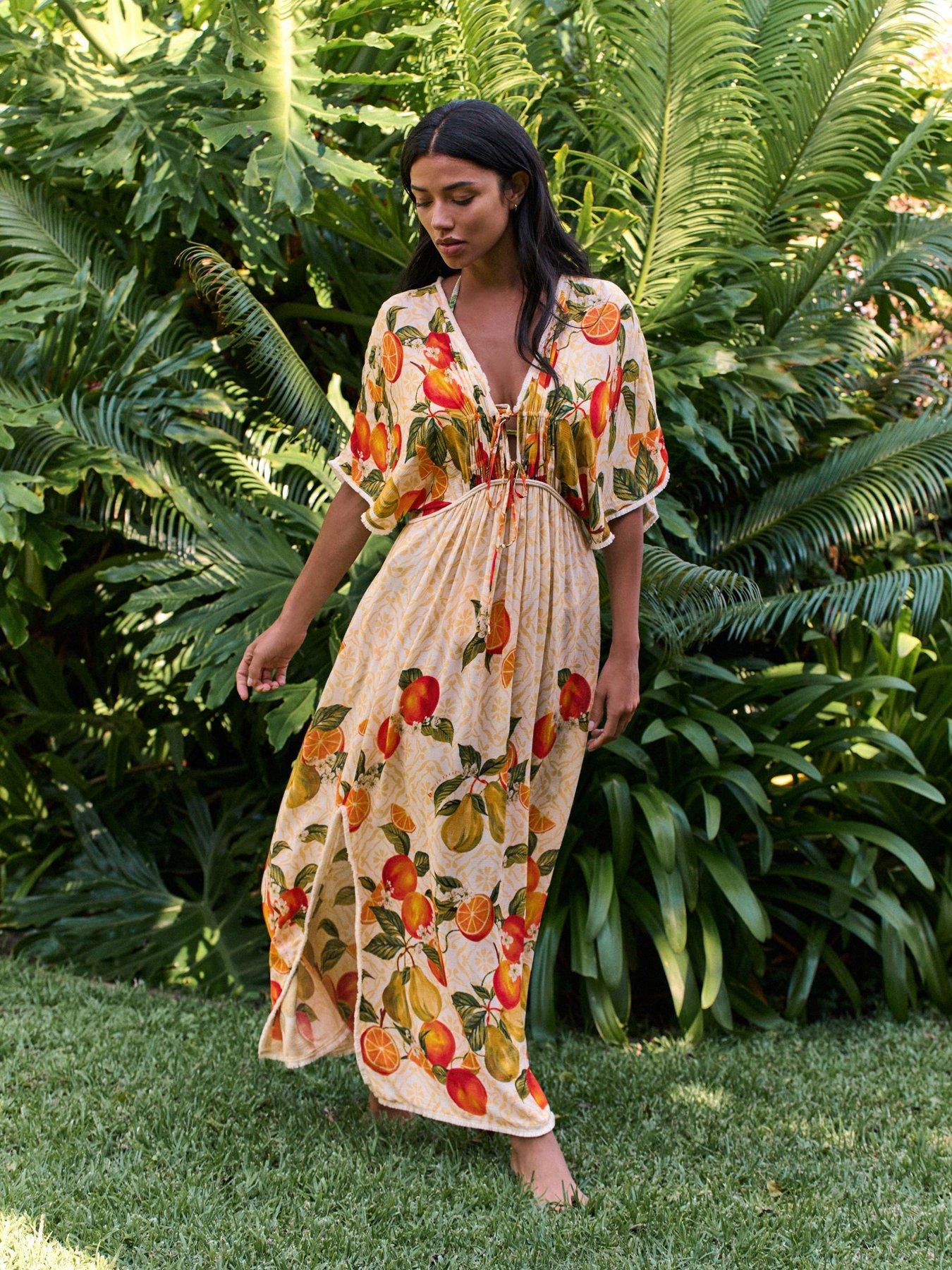 Image 1 of 6 of B By Ted Baker B By Ted Baker Fruit Print Kimono - Print