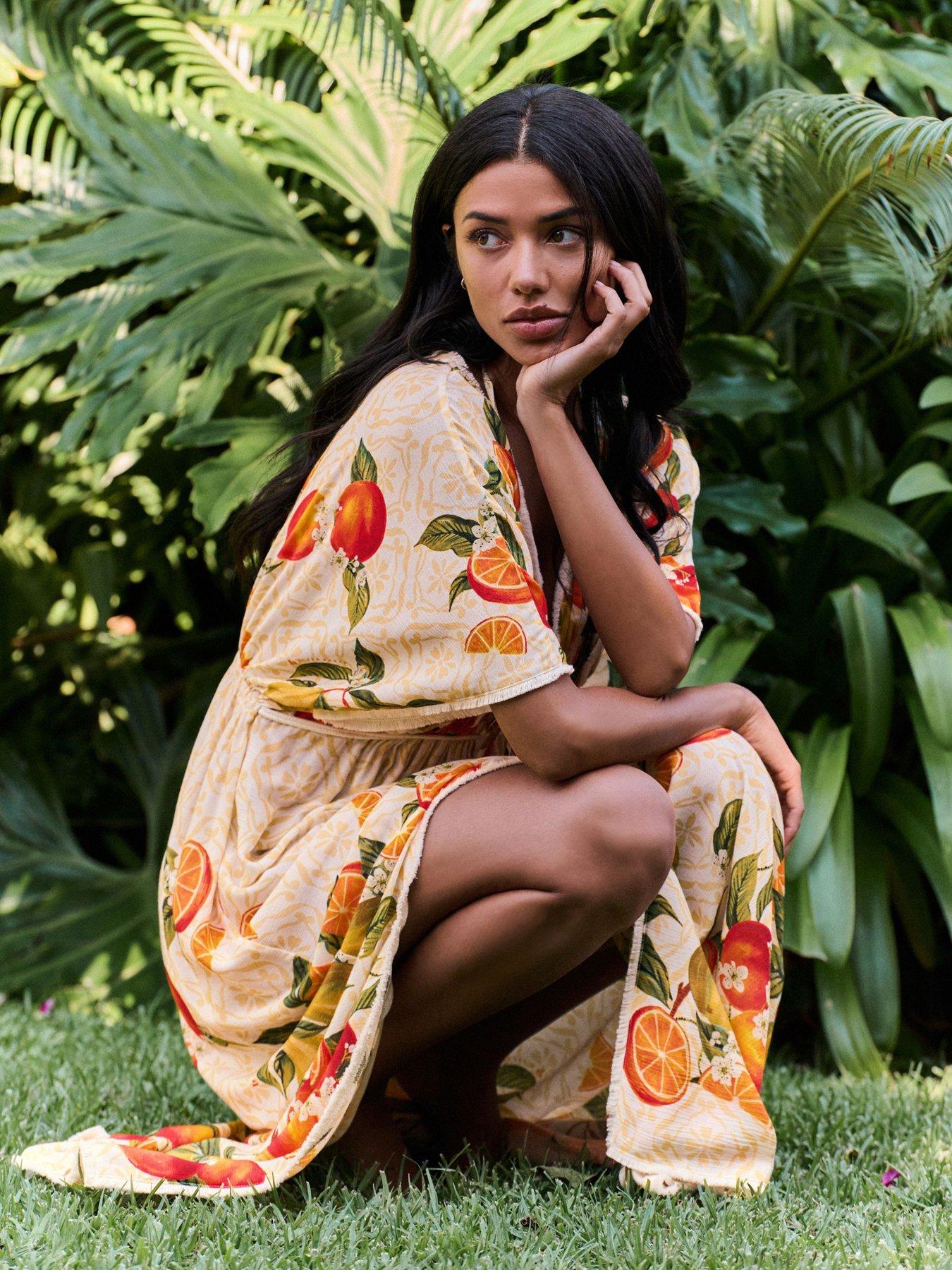 Image 3 of 6 of B By Ted Baker B By Ted Baker Fruit Print Kimono - Print