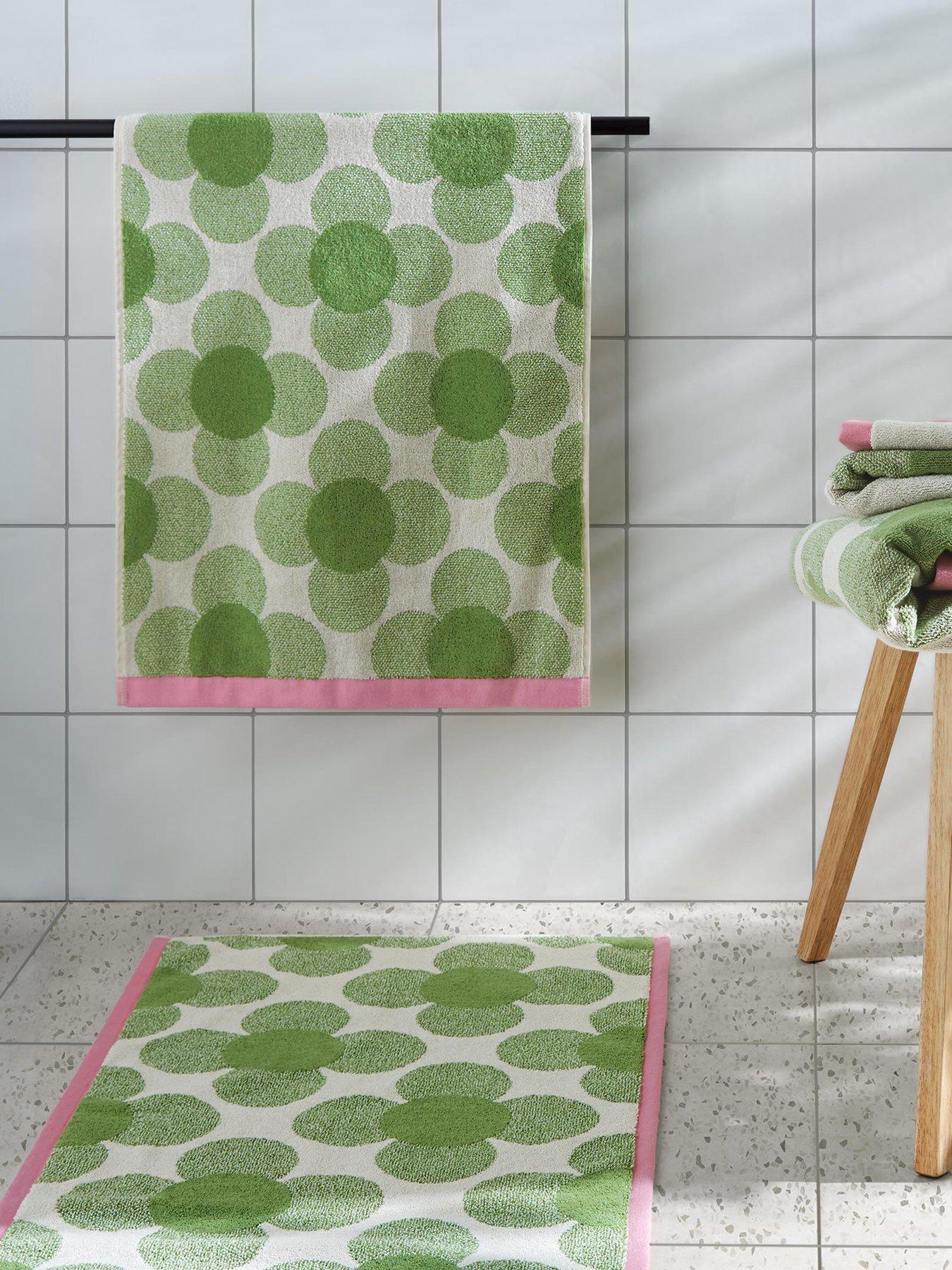 Image 3 of 3 of Orla Kiely Retro Flower 100% Cotton Clover 50x90cm Bath Mat
