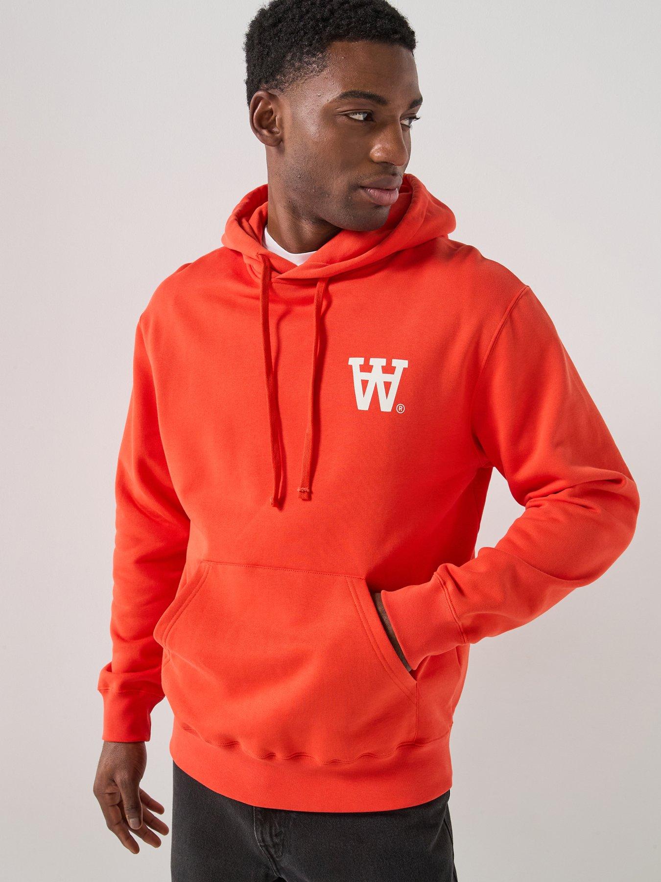 Image 1 of 6 of Double A by Wood Wood Cass Aa Print Hoodie 25219 &nbsp;- Orange