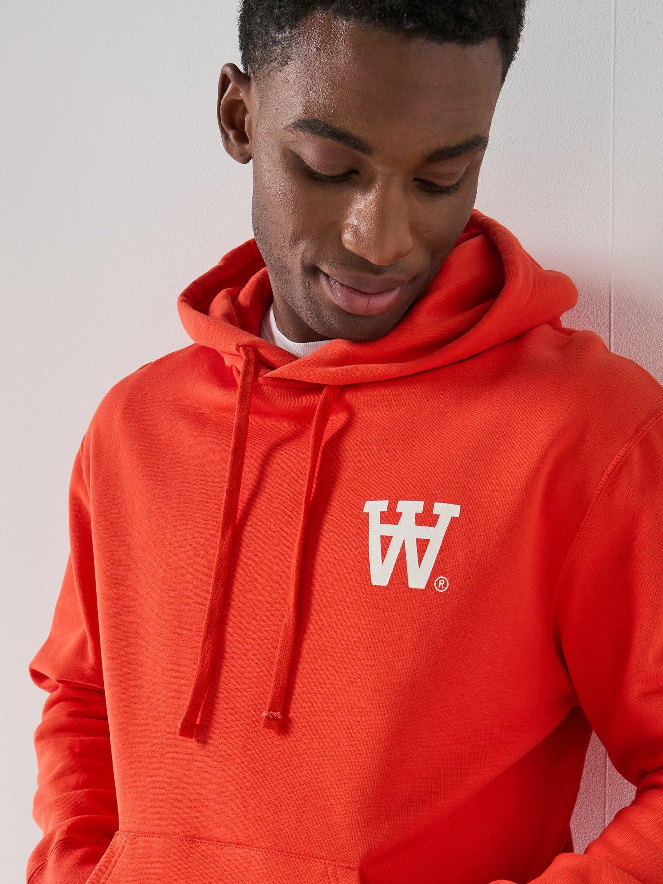 Image 4 of 6 of Double A by Wood Wood Cass Aa Print Hoodie 25219 &nbsp;- Orange