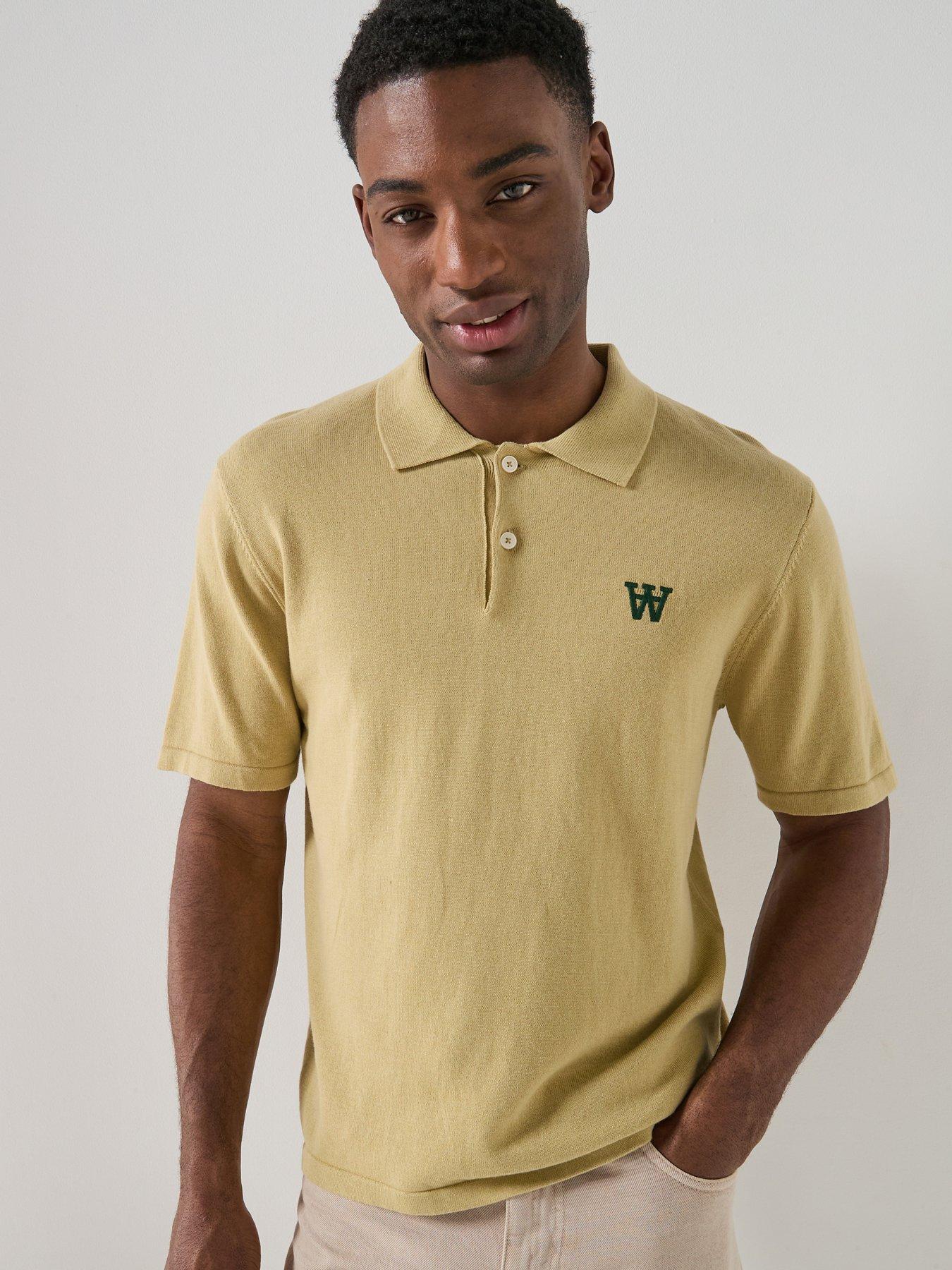 Double A by Wood Wood Mikkel Knitted Polo Shirt - Light Green