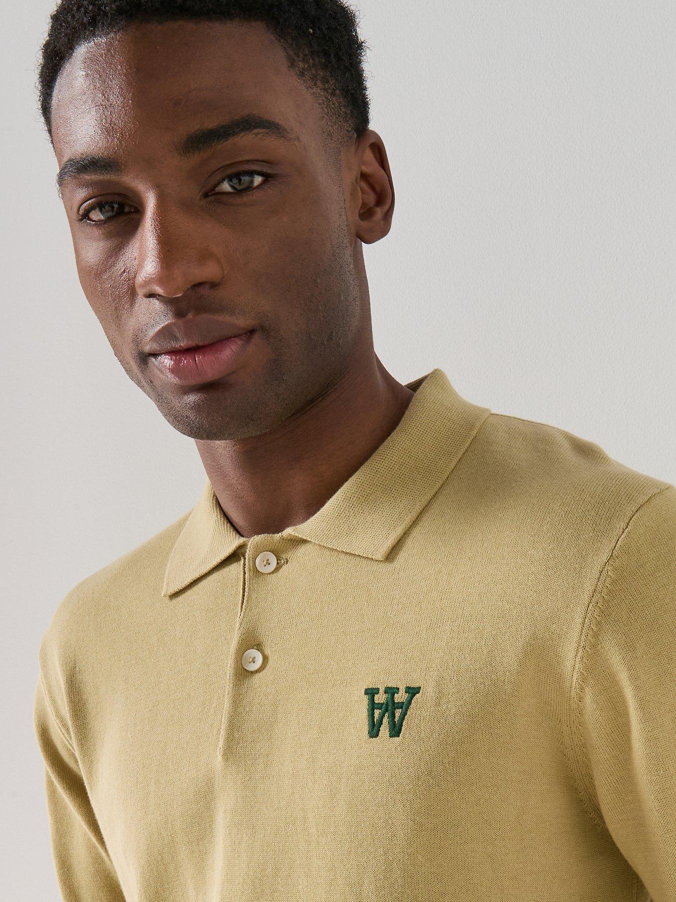 Image 4 of 5 of Double A by Wood Wood Mikkel Knitted Polo Shirt - Light Green