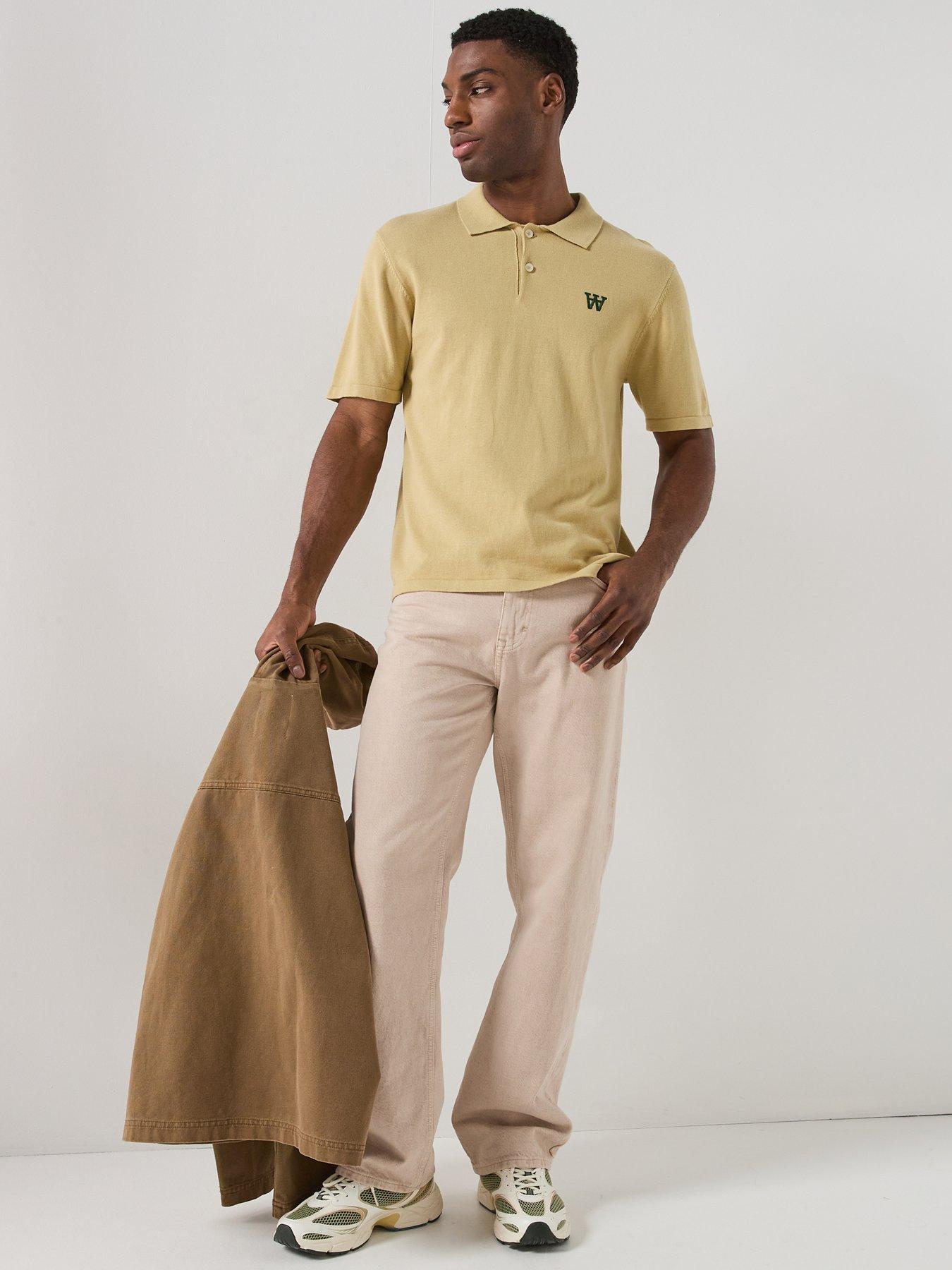 Image 5 of 5 of Double A by Wood Wood Mikkel Knitted Polo Shirt - Light Green