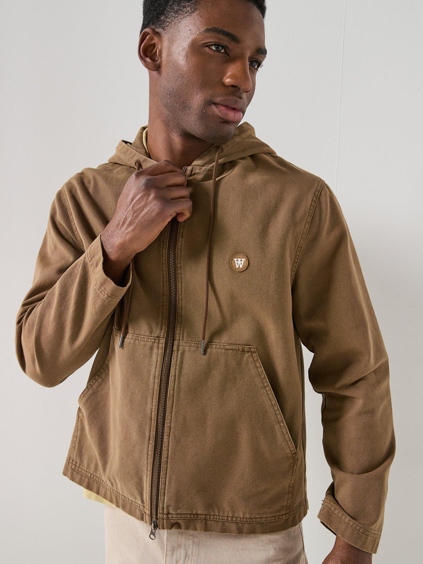 Double A by Wood Wood Palle Canvas Hooded Worker Jacket - Beige
