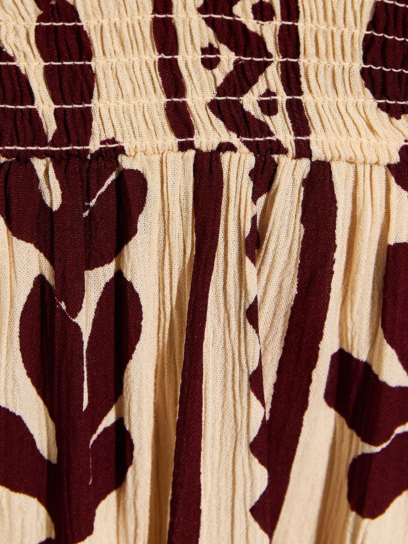 Image 5 of 6 of New Look Cactus Print Beach Mini Dress - Brown