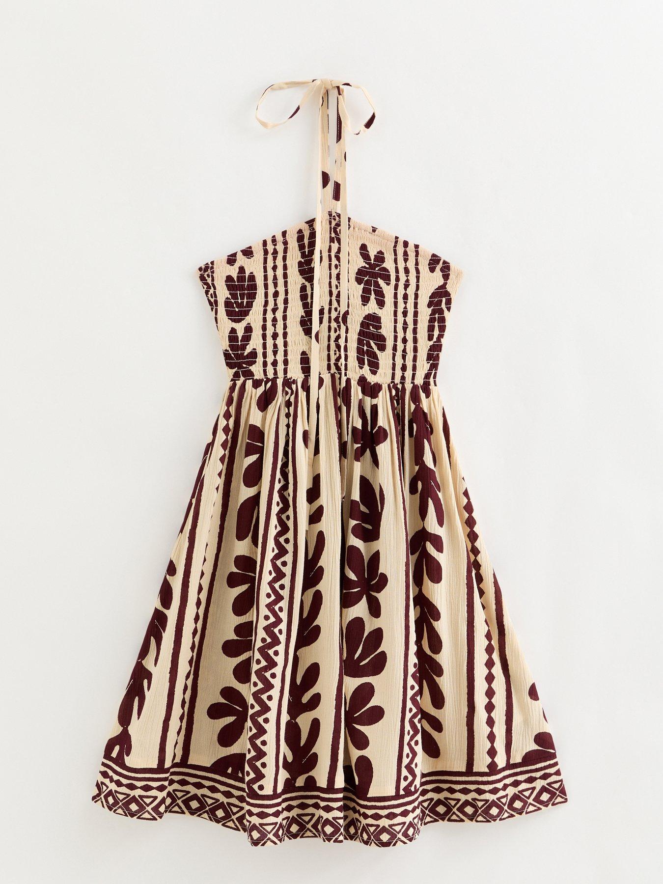 Image 6 of 6 of New Look Cactus Print Beach Mini Dress - Brown